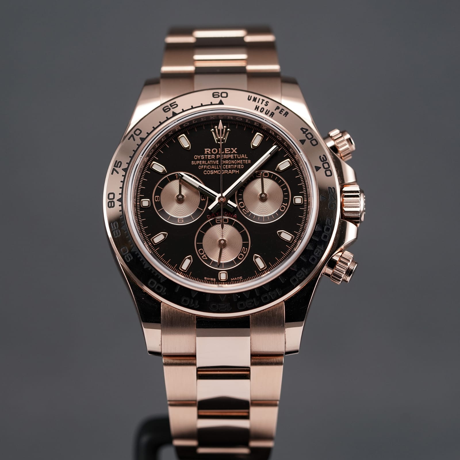 DAYTONA ALL ROSEGOLD BLACK DIAL