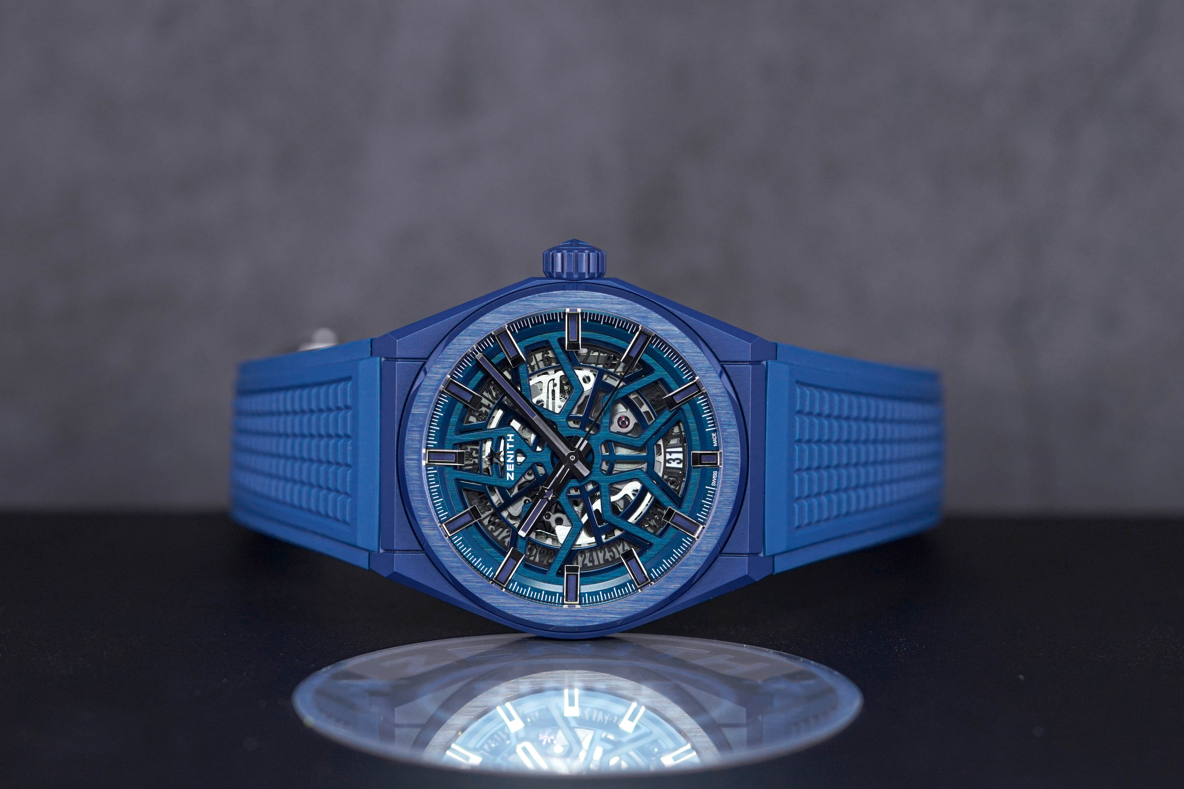 DEFY CLASSIC 41MM BLUE CERAMIC SKELETON DIAL (2019)