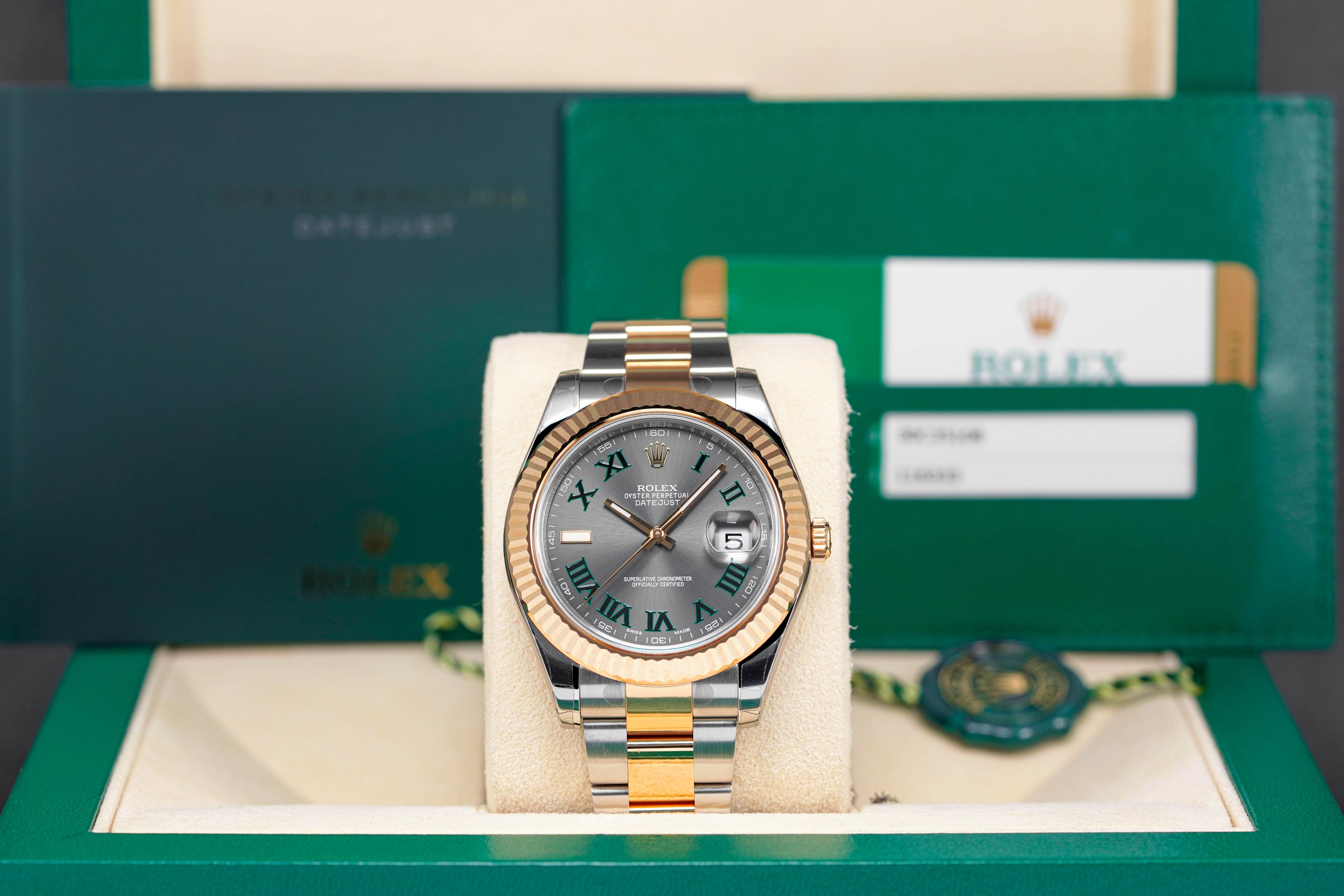 DATEJUST 41MM TWOTONE YELLOWGOLD WIMBLEDON DIAL (NOS 2016)