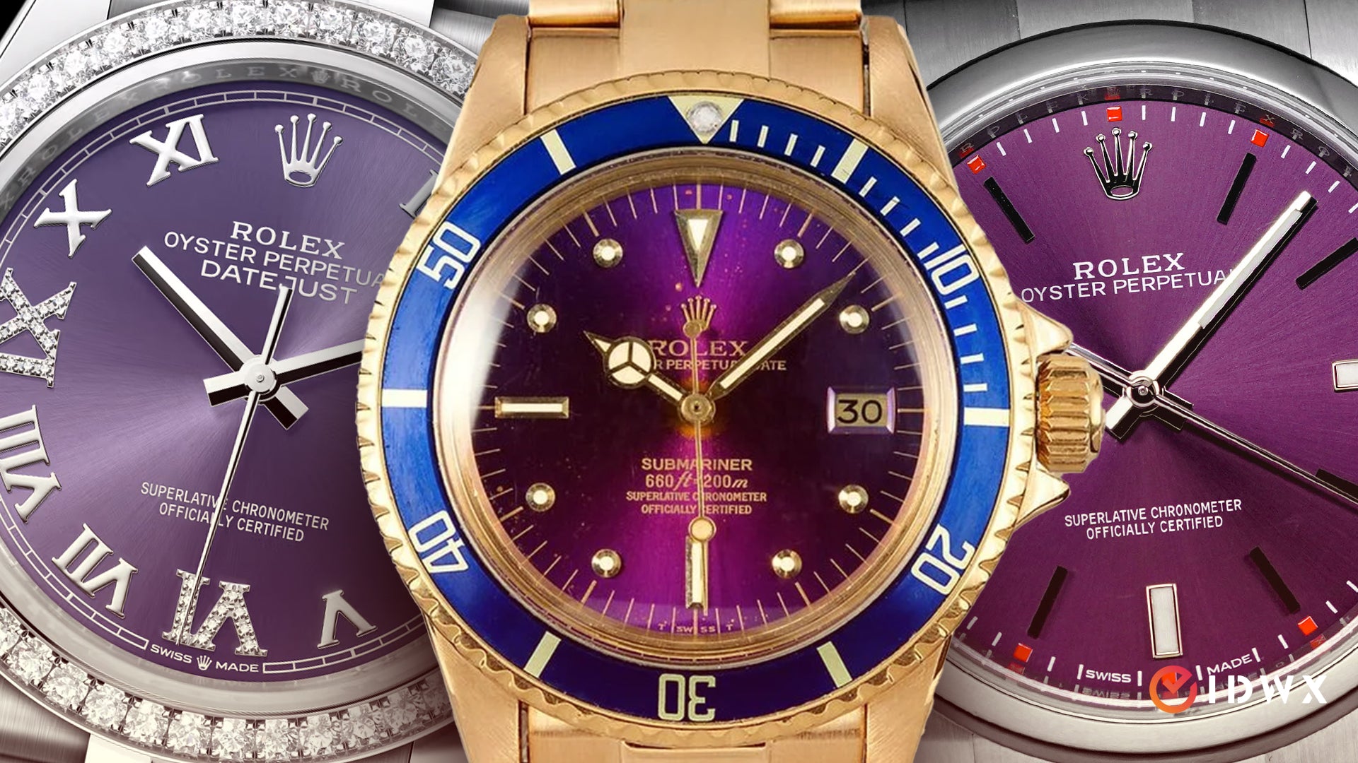 purple rolex dials