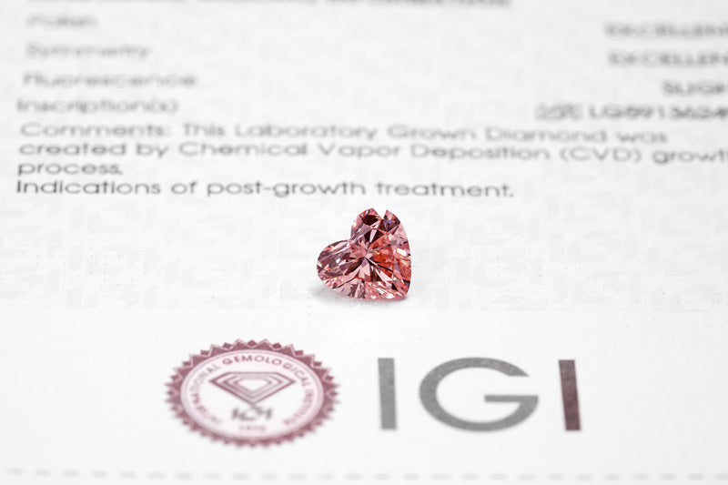 LAB GROWN DIAMOND BY IGI - HS 1.20CT / F.V.PINK-VVS2