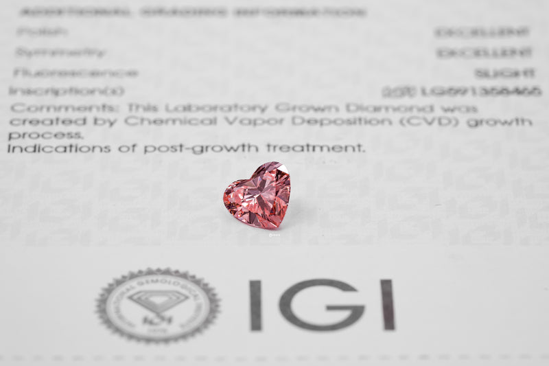 LAB GROWN DIAMOND BY IGI - HS 1.20CT / F.V.PINK-VS1