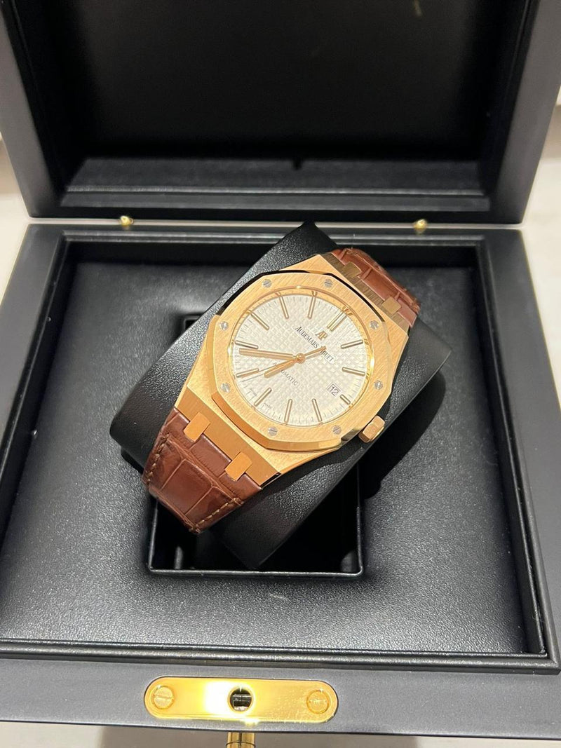 Audemars piguet royal oak 15400 leather strap sale