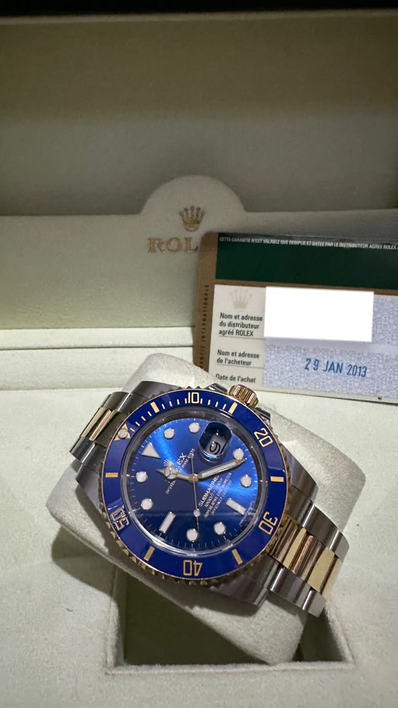SUBMARINER DATE 40MM TWOTONE YELLOWGOLD BLUE DIAL 'Y SERIES' (2013)