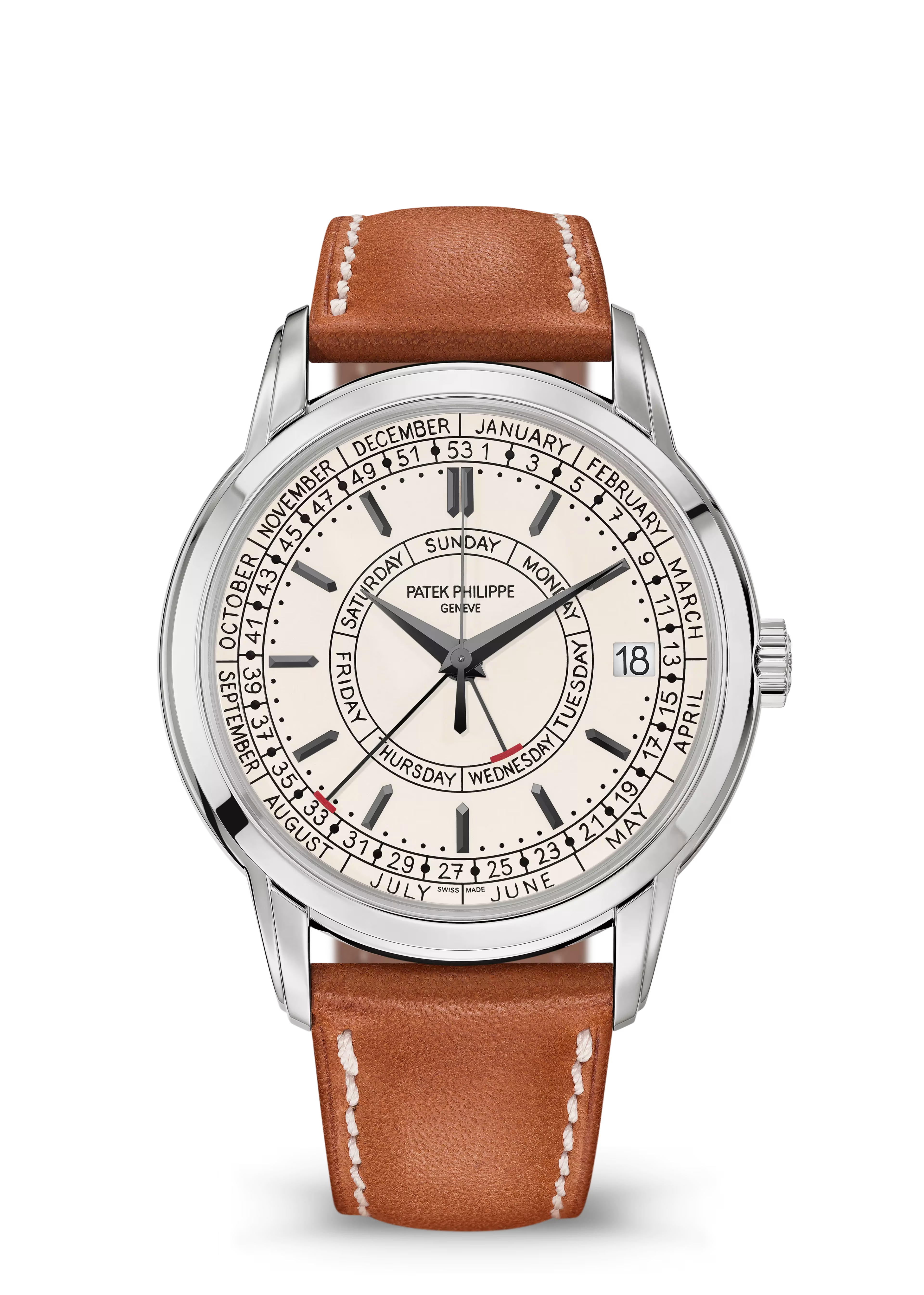 CALATRAVA 5212A WEEKLY CALENDER SILVER DIAL (2023)