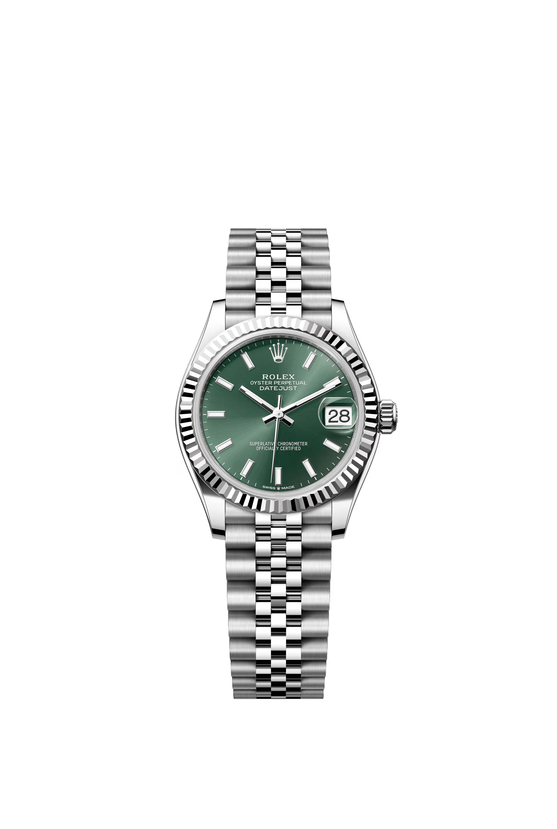 DATEJUST 31MM MINT GREEN DIAL FLUTED JUBILEE (2025)