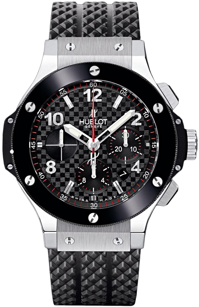 BIG BANG 44MM CHRONOGRAPH BLACK DIAL CERAMIC BEZEL RUBBER STRAP (WATCH ONLY)