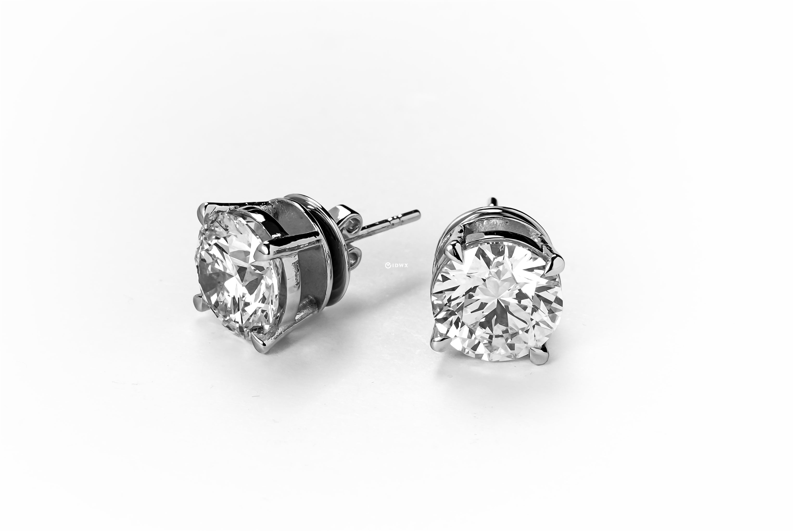 3CT ROUND BRILLIANT STUD EARRINGS