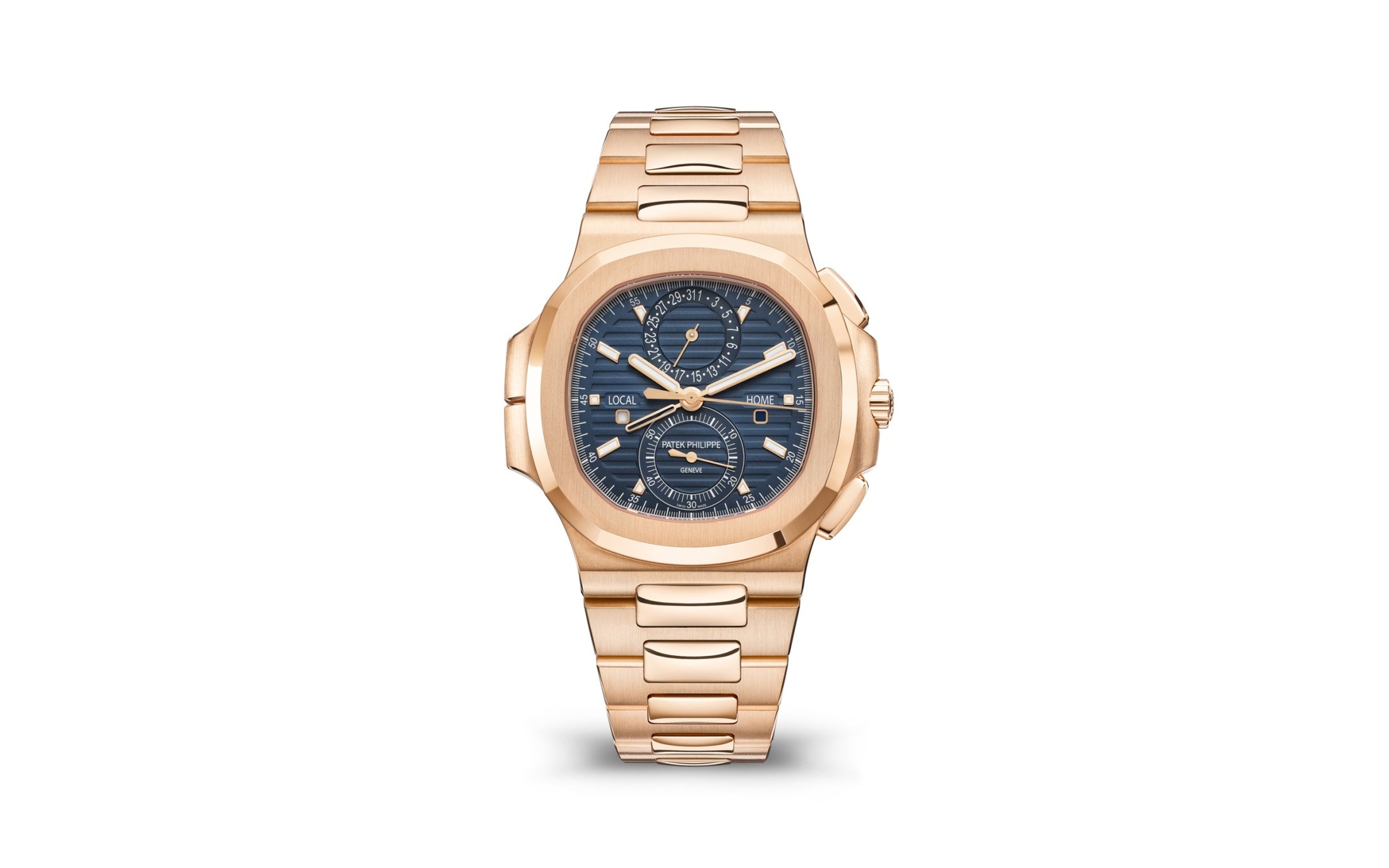 NAUTILUS 5990/1R TRAVEL TIME ROSEGOLD BLUE DIAL (2021)