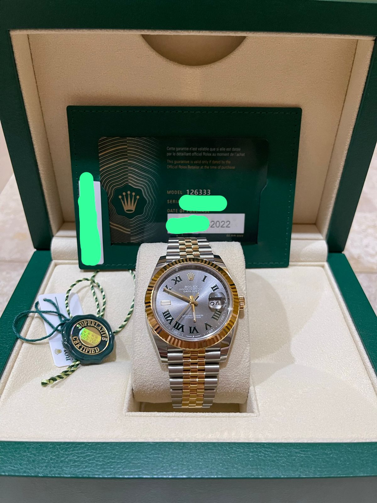 DATEJUST 41MM TWOTONE YELLOWGOLD WIMBLEDON DIAL (2022)