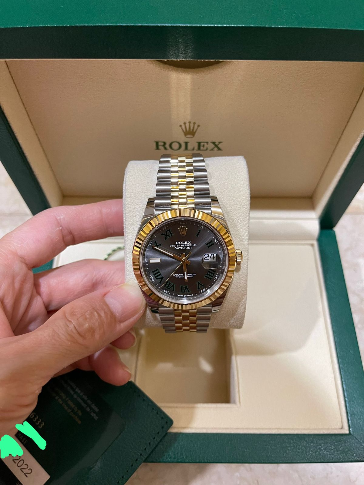 DATEJUST 41MM TWOTONE YELLOWGOLD WIMBLEDON DIAL (2022)