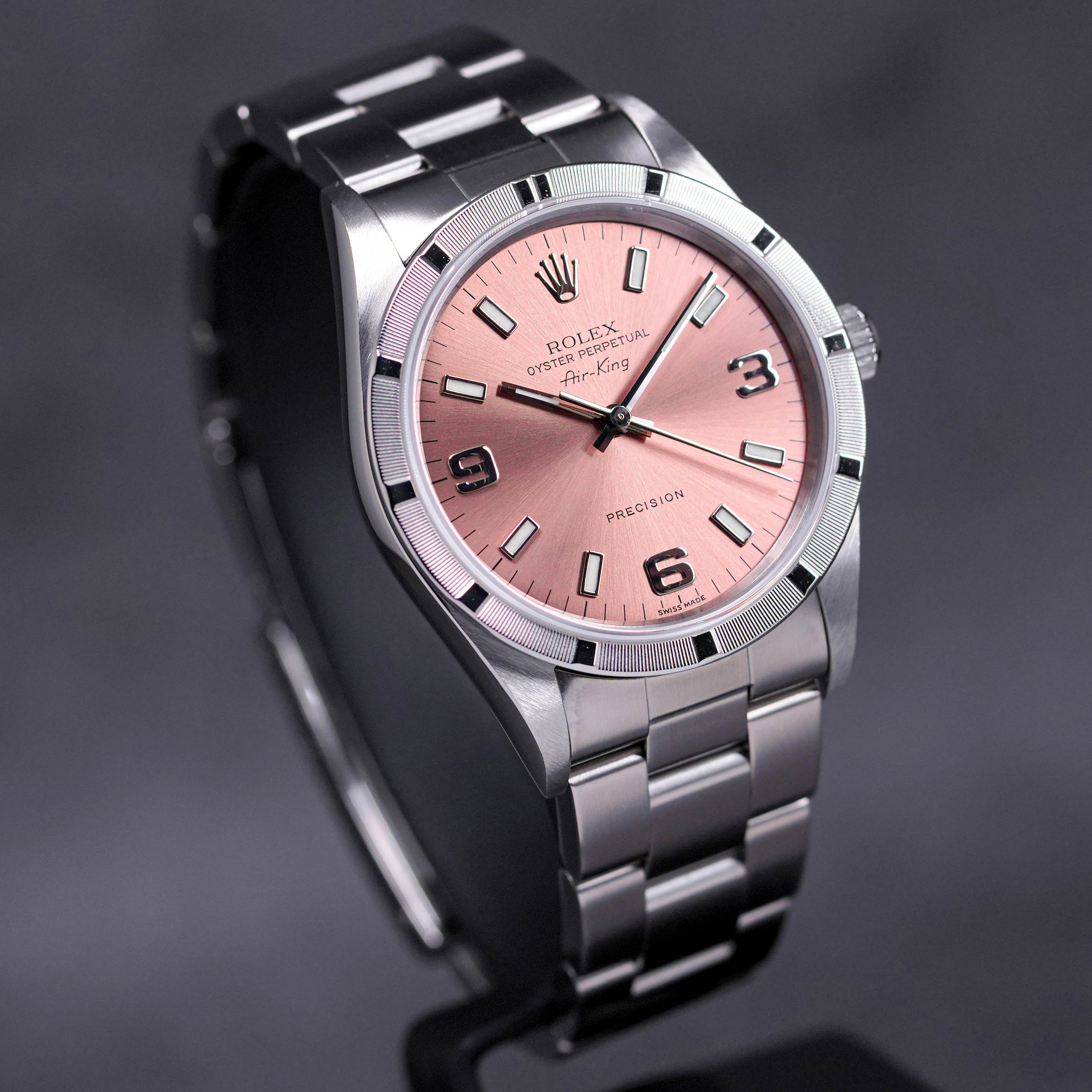 AIR KING 34MM 14010M ENGINE-TURNED BEZEL SALMON DIAL (2010)