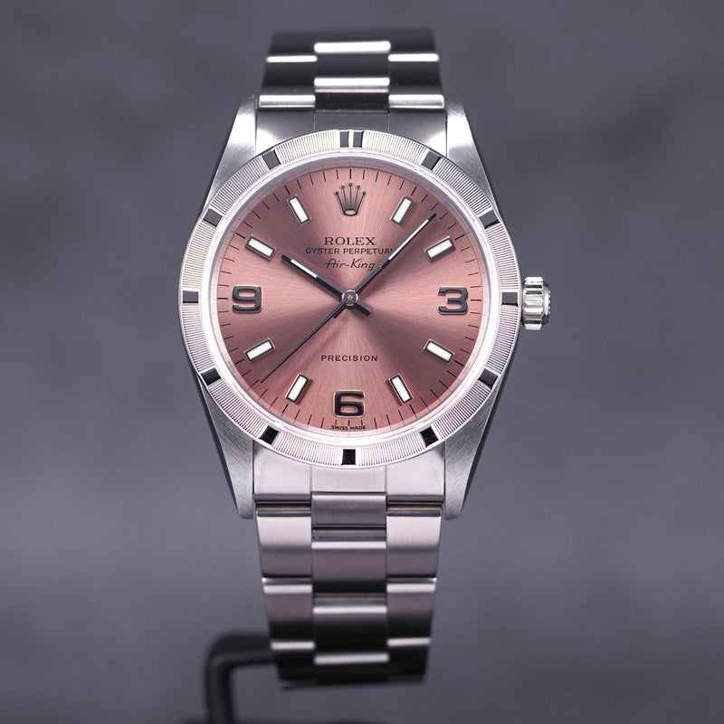AIR KING 34MM 14010M ENGINE-TURNED BEZEL SALMON DIAL (2010)