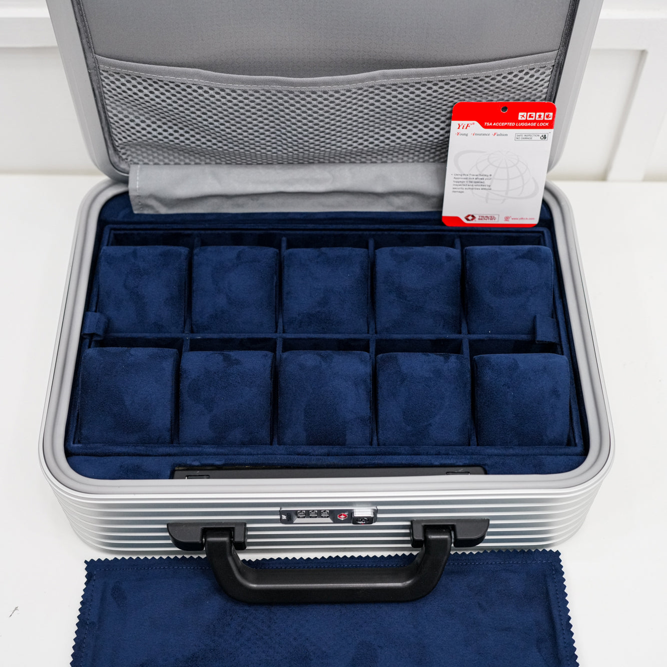ALUMINUM WATCHES SUIT CASE 10 SLOT (SILVER)