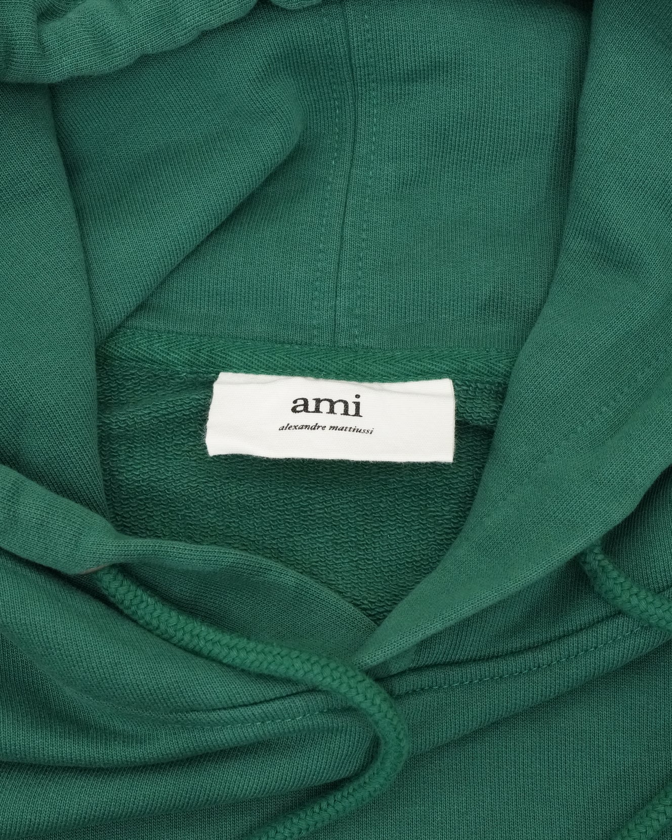 AMI ALEXANDRE MATTIUSSI COTTON PARKER GREEN HOODIE – SIZE S - IDWX