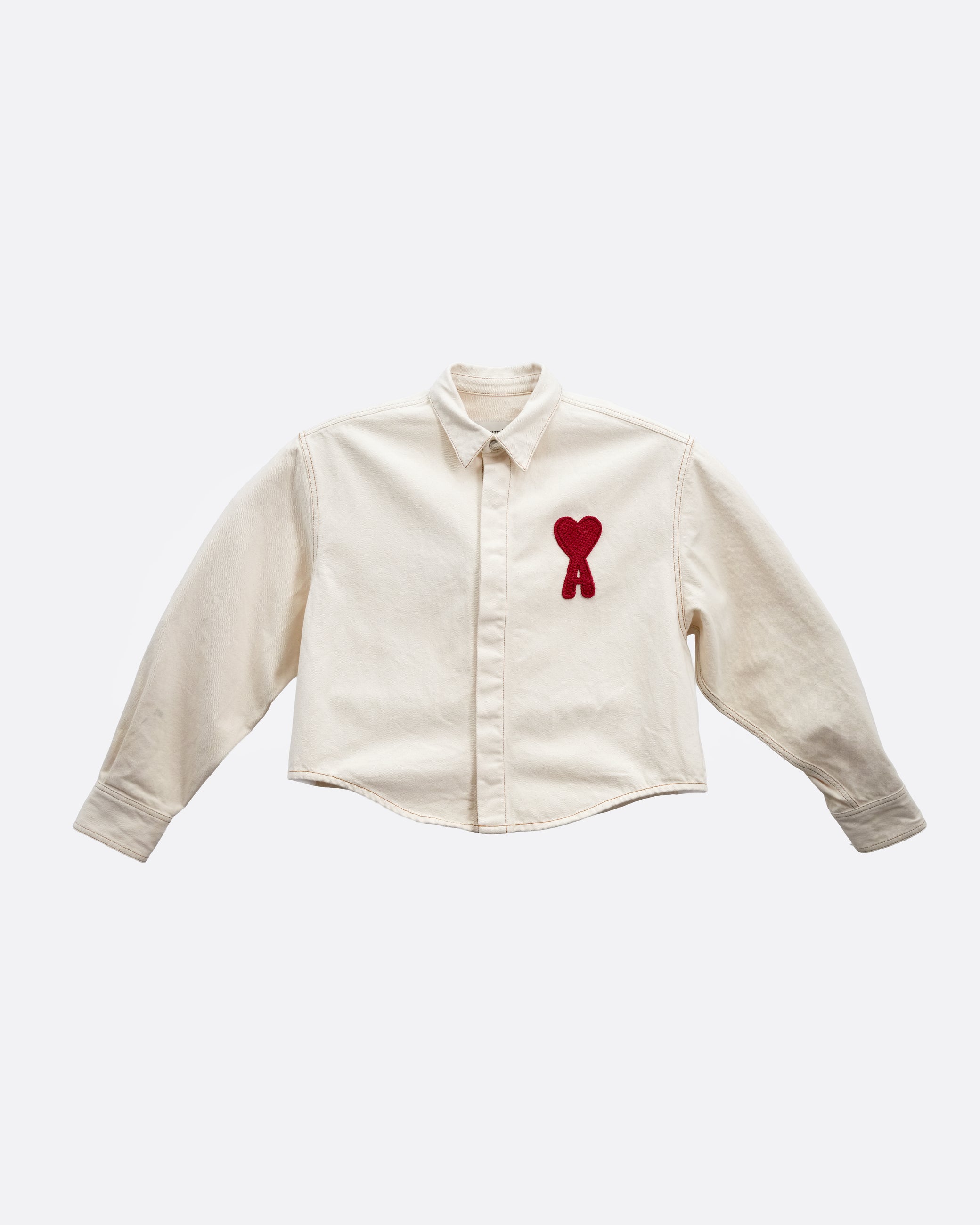 OVERSIZED COTTON DENIM JACKET IVORY SIZE M
