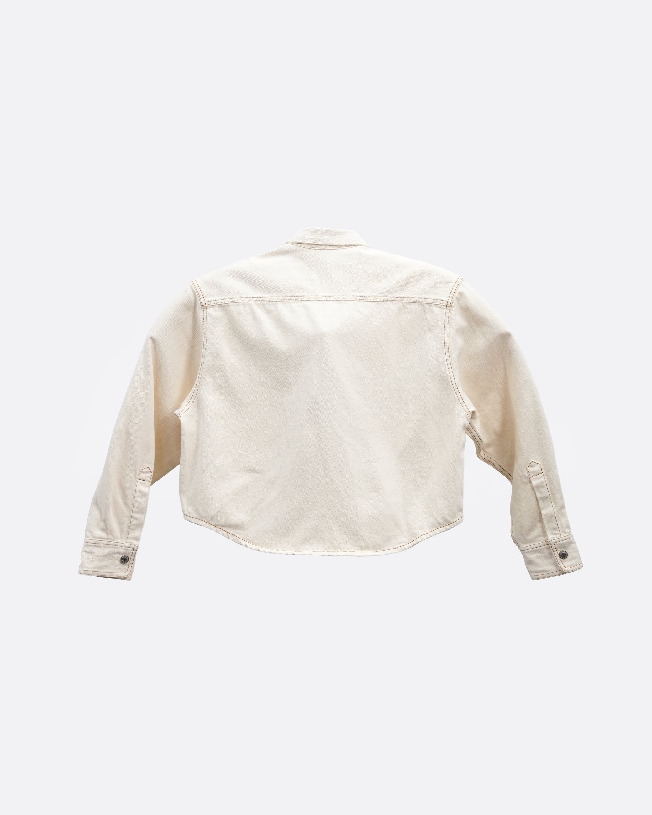 OVERSIZED COTTON DENIM JACKET IVORY SIZE M