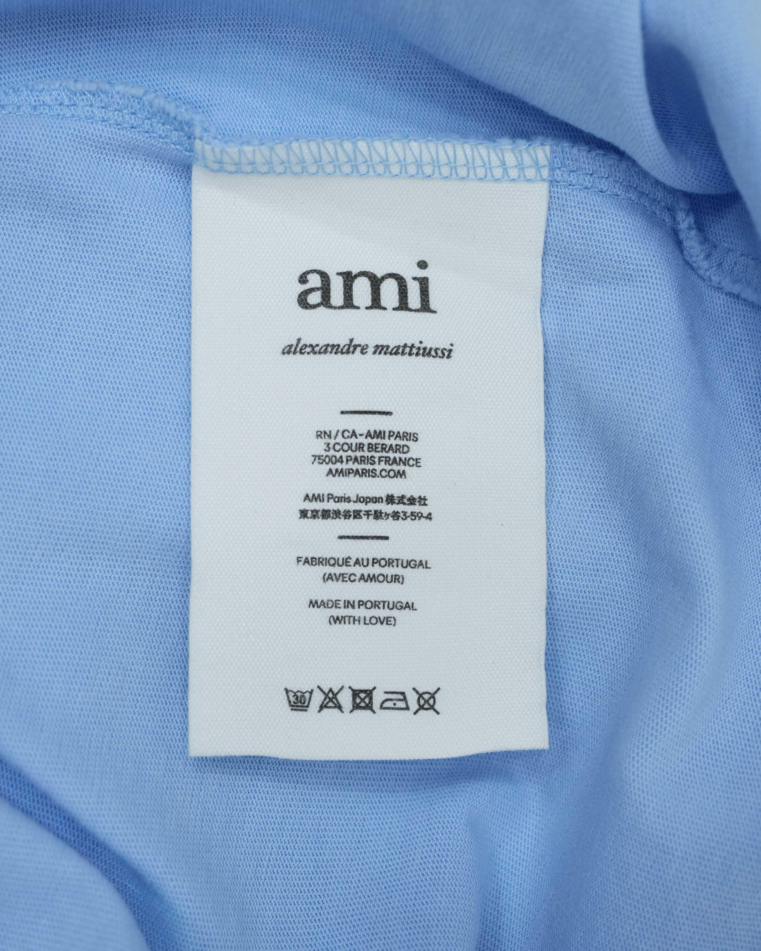 PARIS AMI DE COEUR TONAL BOXY FIT TSHIRT LIGHT BLUE