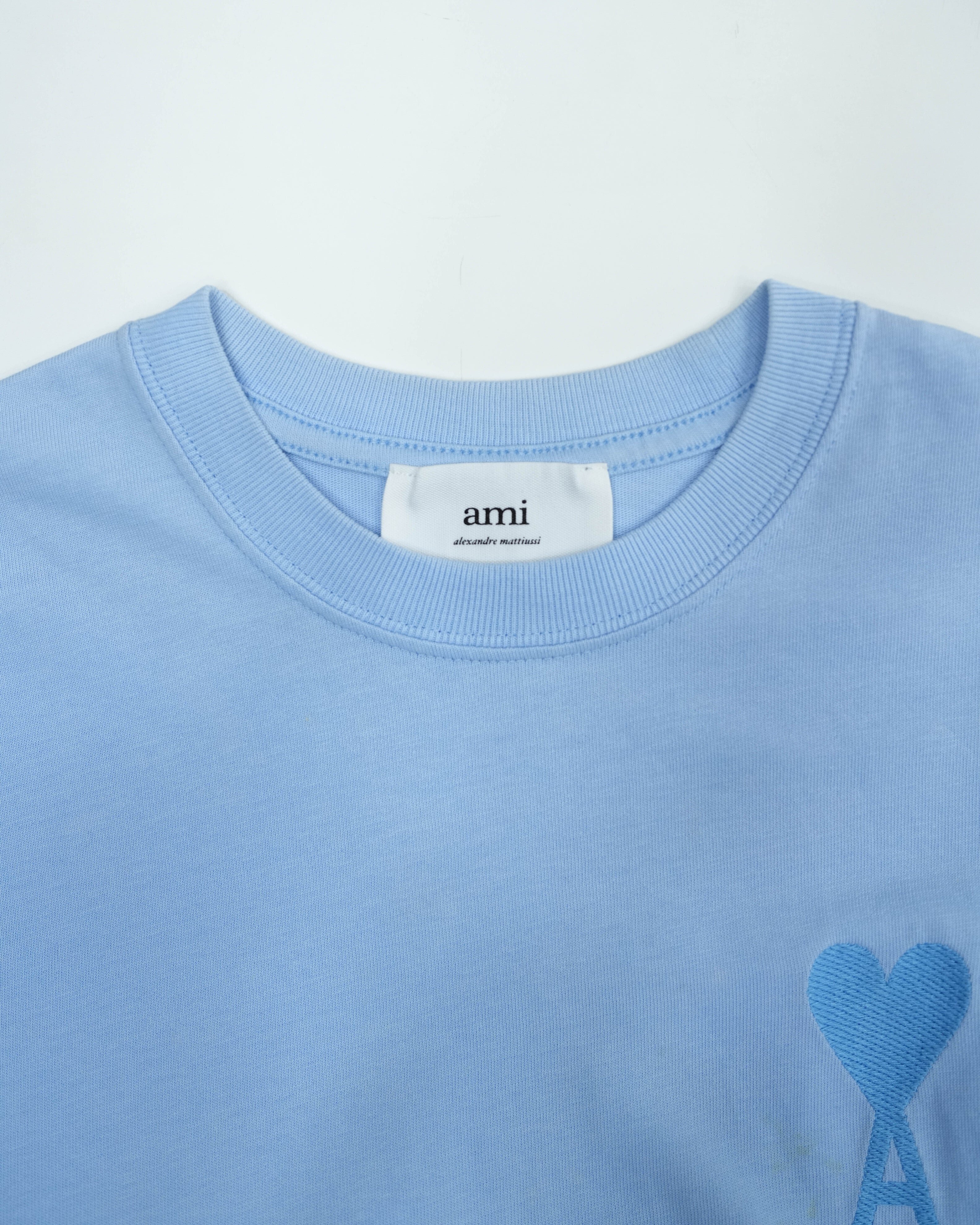 PARIS AMI DE COEUR TONAL BOXY FIT TSHIRT LIGHT BLUE