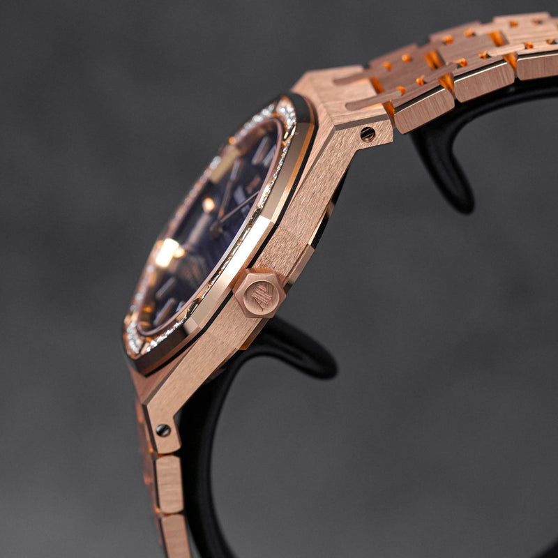 ROYAL OAK 33MM ROSEGOLD BLUE DIAL DIAMOND BEZEL (2022)