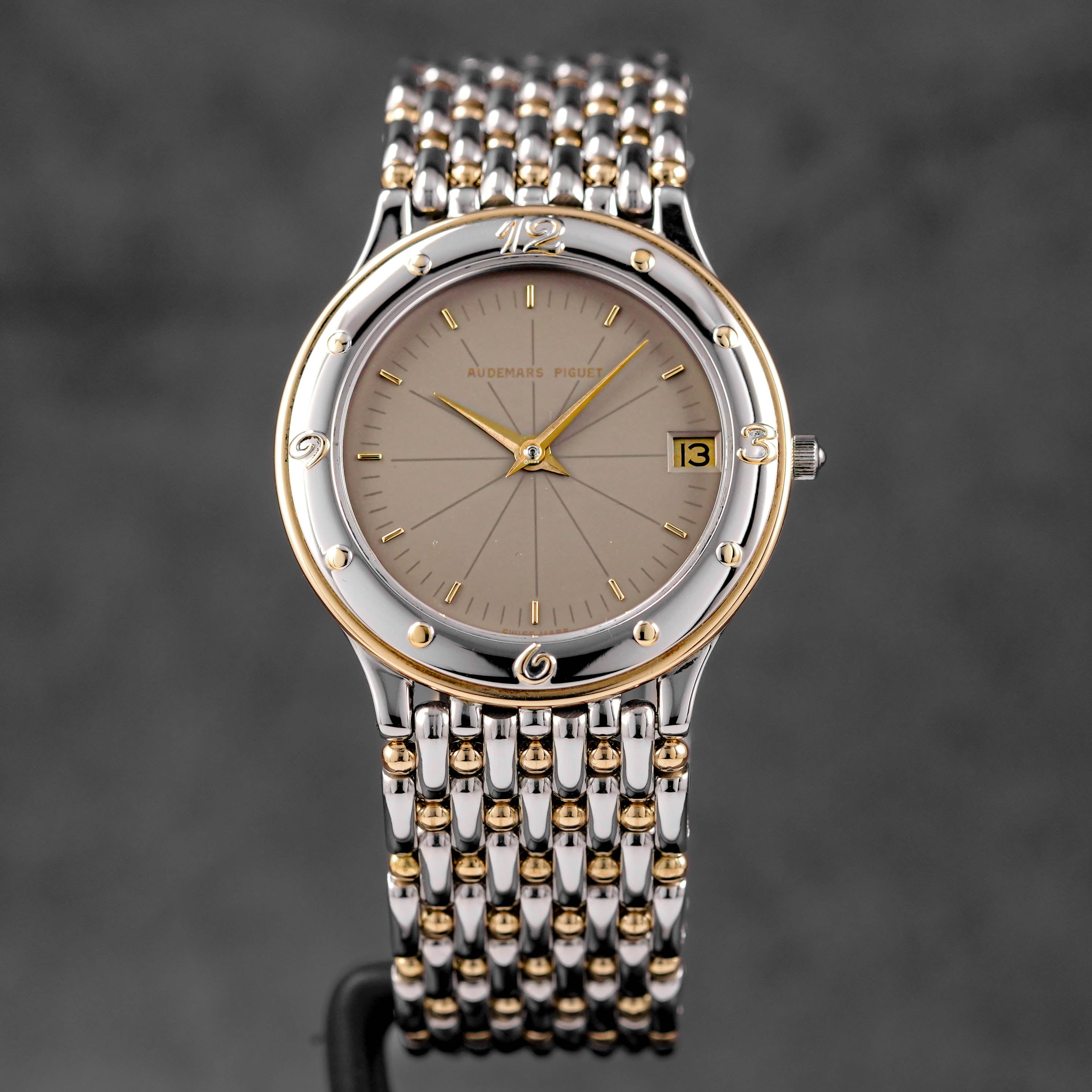 Meridian Dial AUDEMARS PIGUET MERIDIAN TWOTONE YELLOWGOLD VINTAGE GREY DIAL (WATCH ...