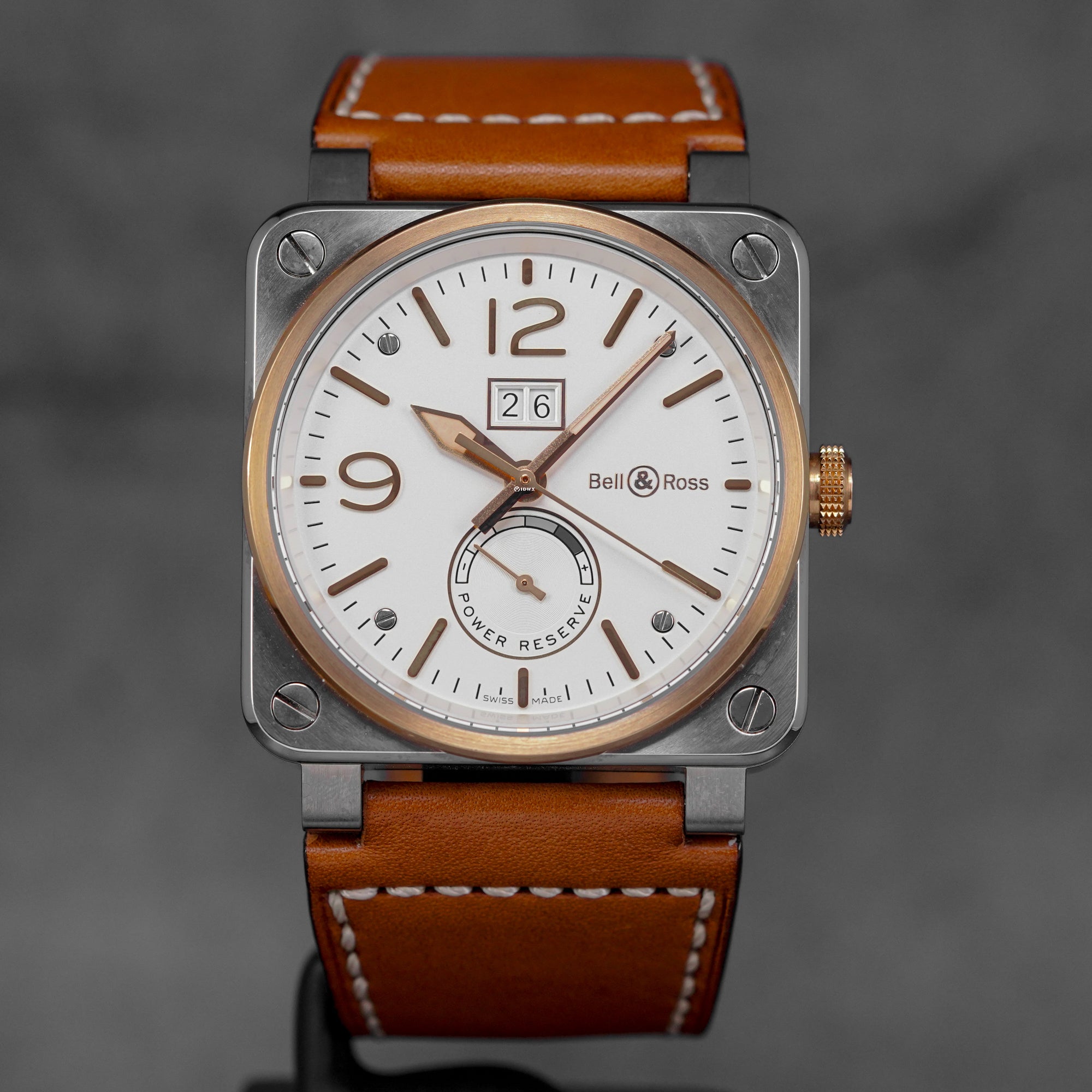 BR 03-90 42MM TWOTONE ROSEGOLD OFF WHITE DIAL (WATCH & BOX)