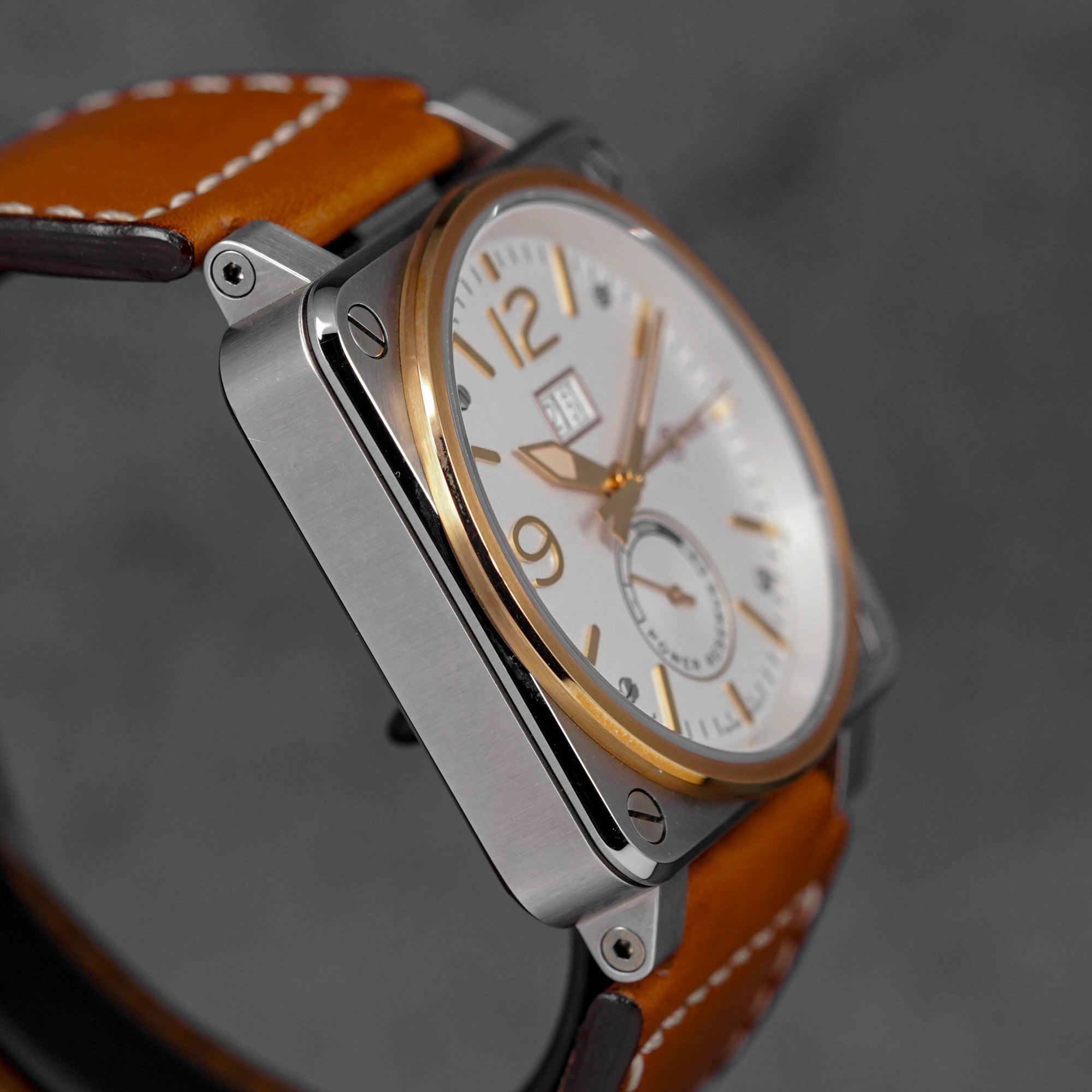 BR 03-90 42MM TWOTONE ROSEGOLD OFF WHITE DIAL (WATCH & BOX)