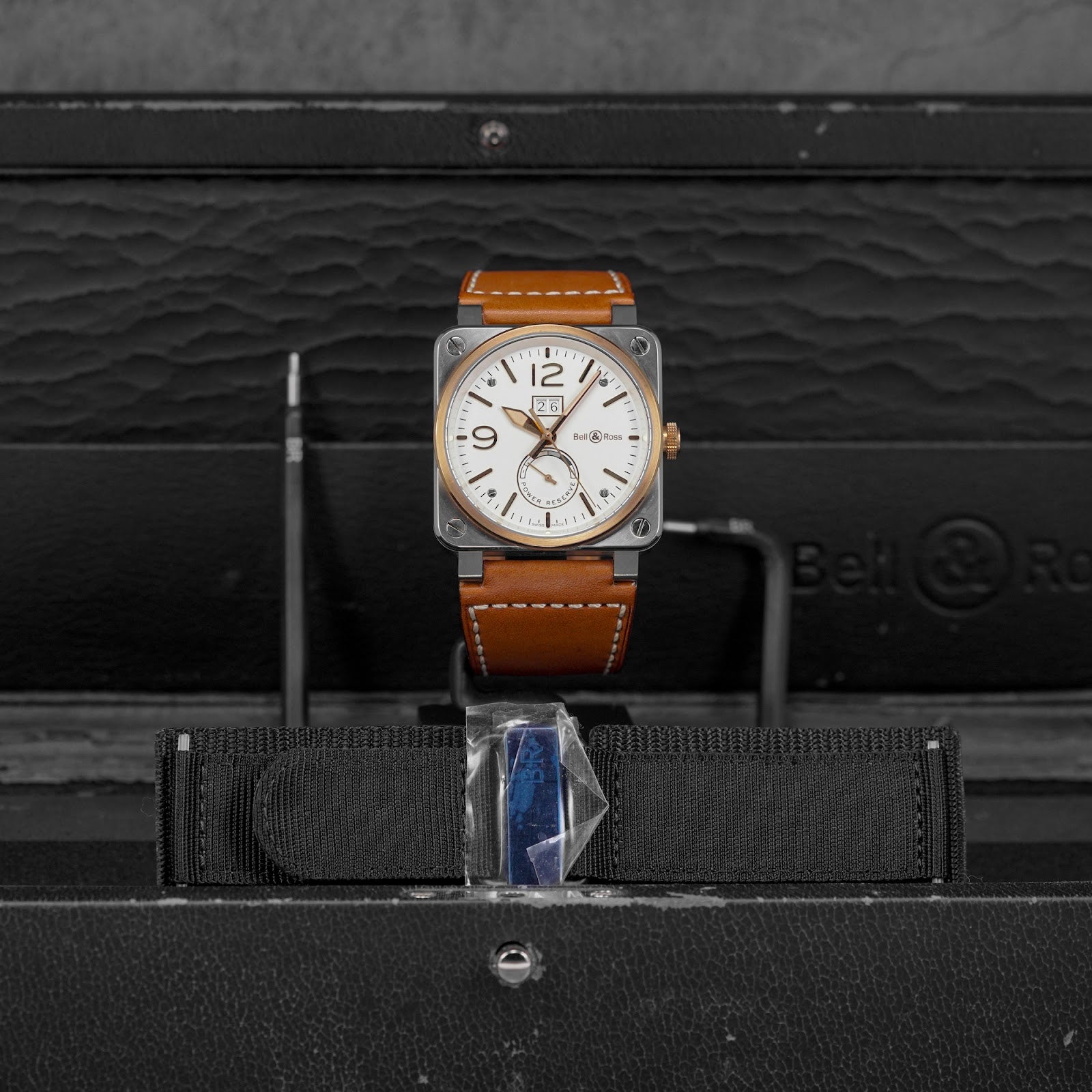 BR 03-90 42MM TWOTONE ROSEGOLD OFF WHITE DIAL (WATCH & BOX)