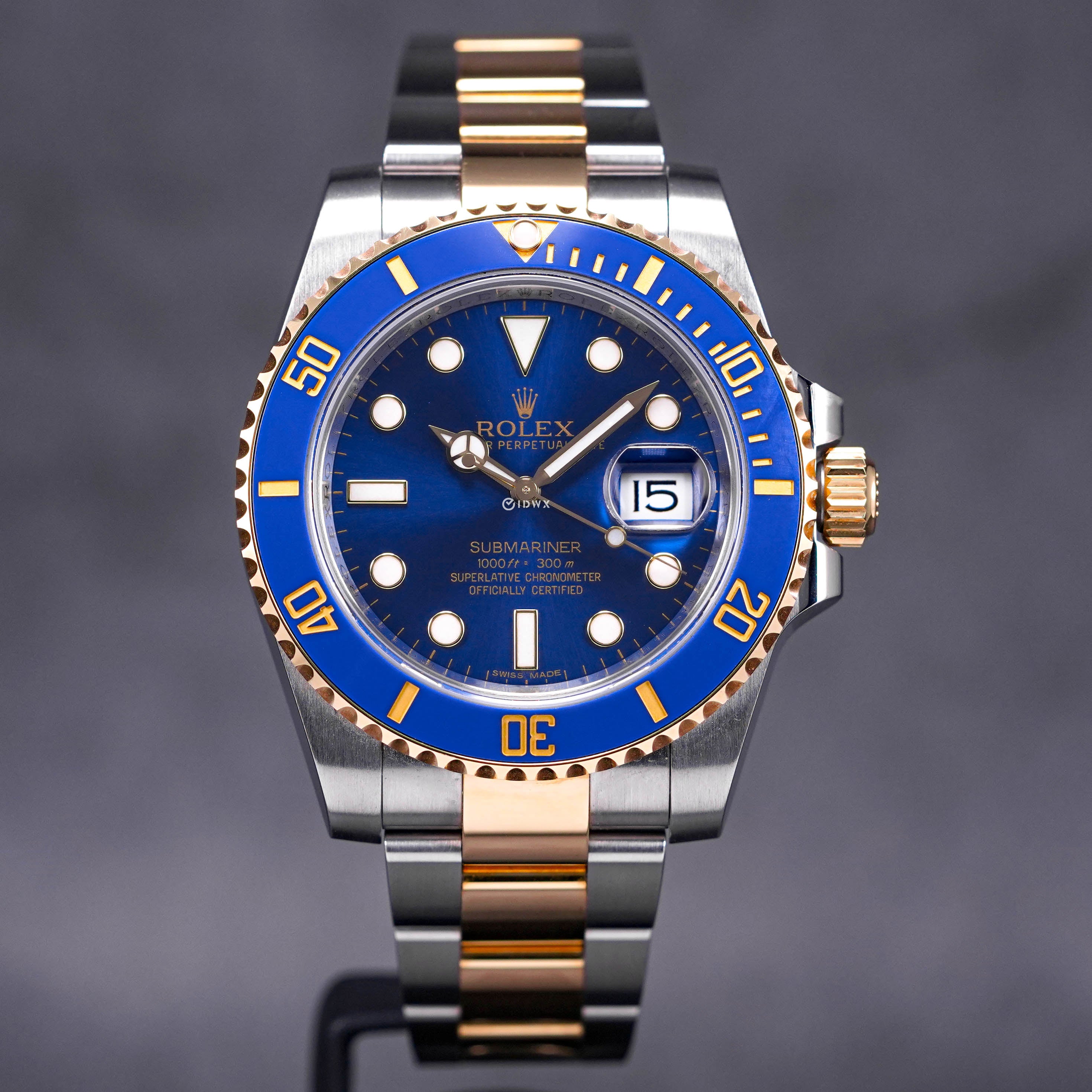 SUBMARINER DATE 40MM TWOTONE YELLOWGOLD BLUE SUNBURST (2014)