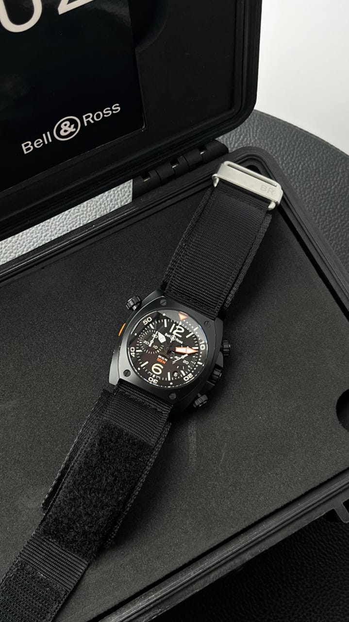 BR02-94 CHRONOGRAPH 44MM BLACK DLC (WATCH & BOX ONLY)