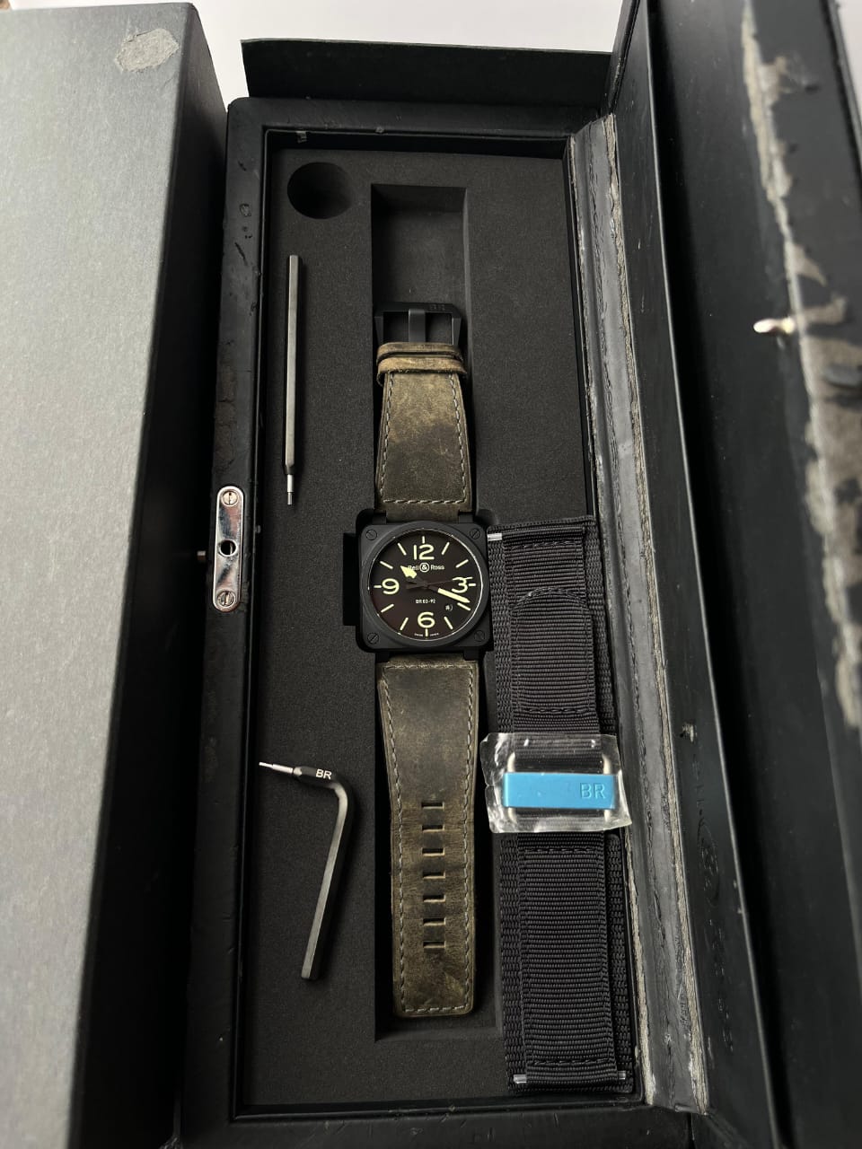 BR03-92 NIGHTLUM 42MM CERAMIC BLACK (WATCH & BOX ONLY)