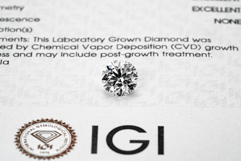 LAB GROWN DIAMOND BY IGI - RB 1.68CT / F-VVS2