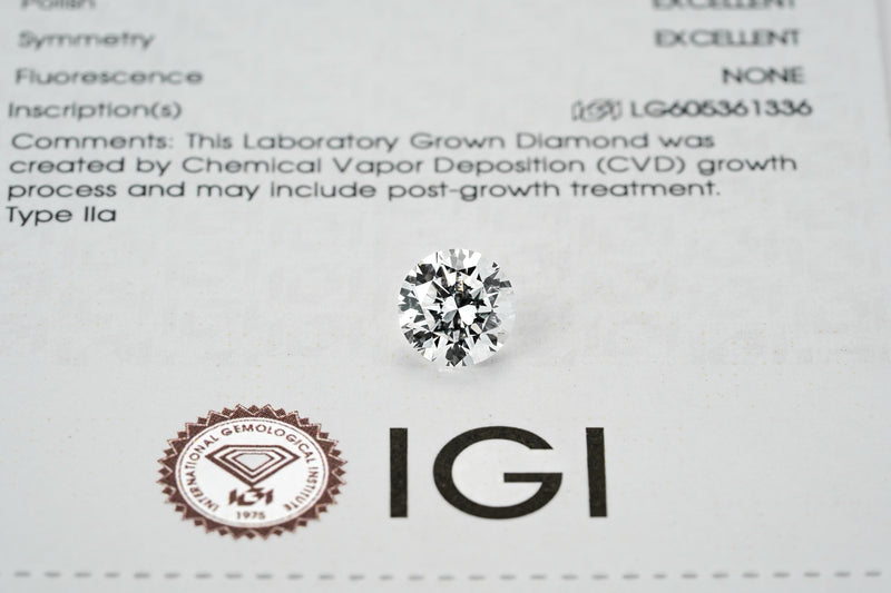 LAB GROWN DIAMOND BY IGI - RB 2.00CT / E-VS1