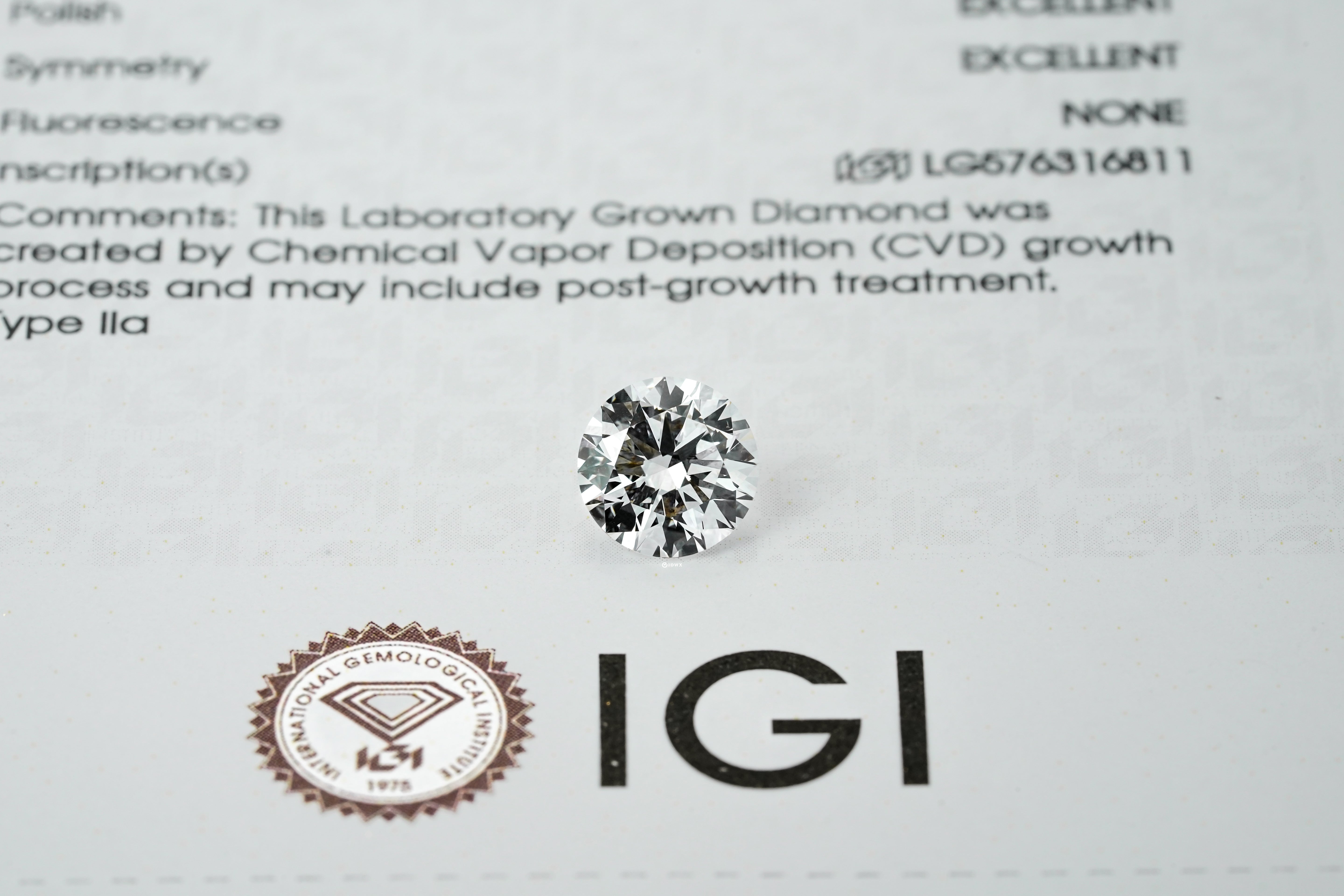 LAB GROWN DIAMOND BY IGI - RB 2.05CT / E-VVS2