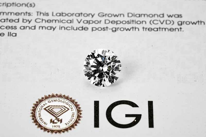 LAB GROWN DIAMOND BY IGI - RB 3.10CT / F-VVS2