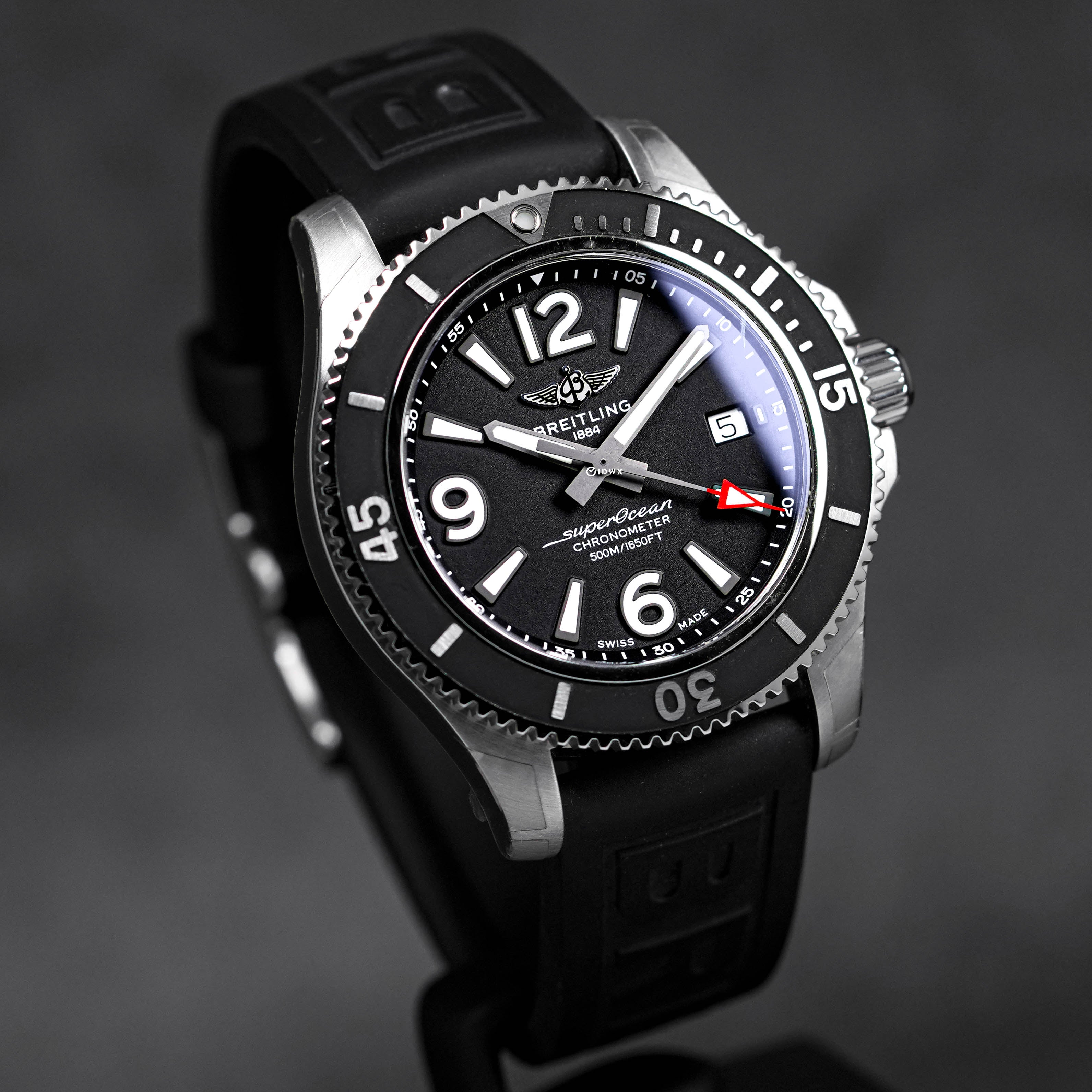 SUPEROCEAN 42MM BLACK DIAL RUBBER STRAP (2021)