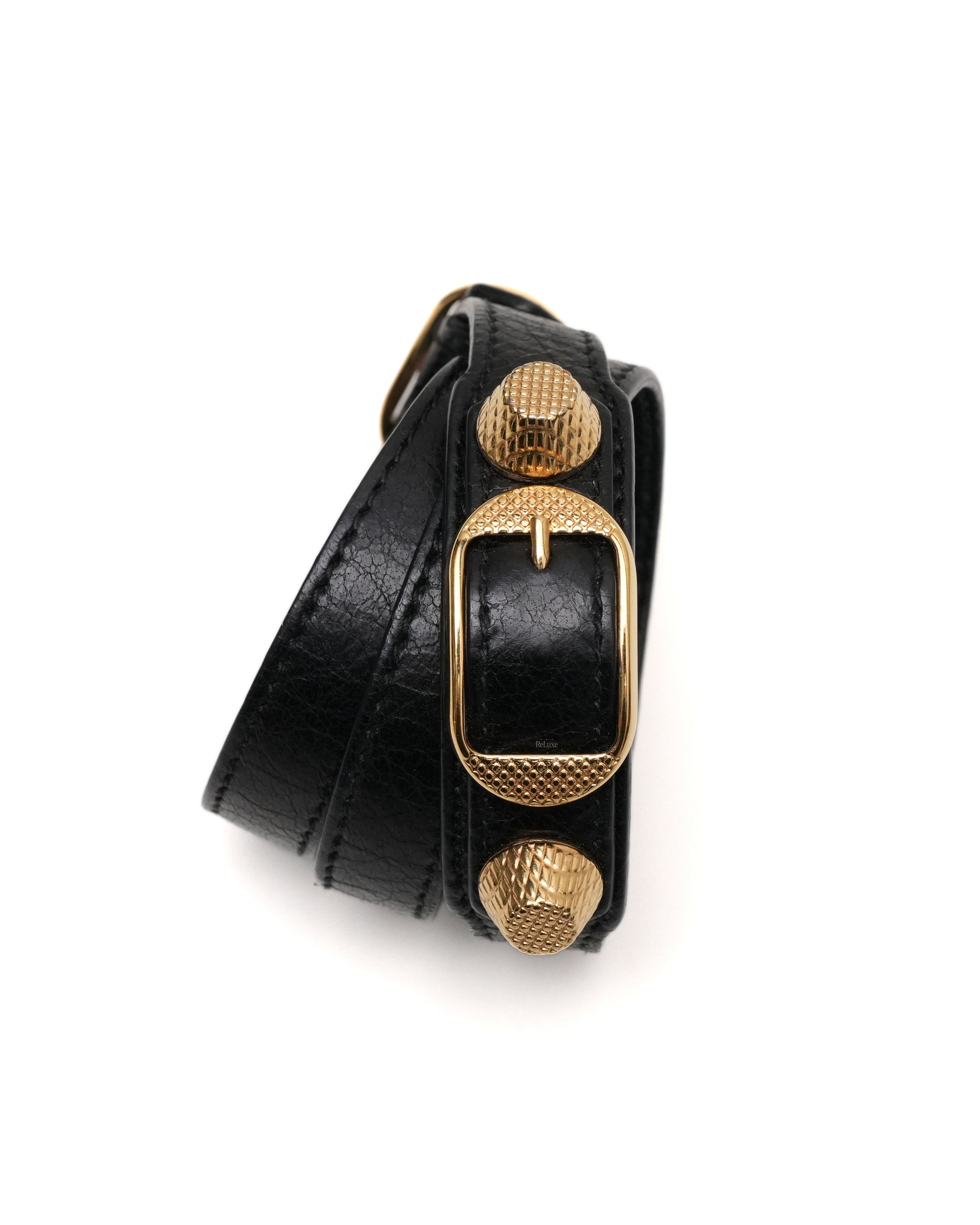 GIANT GOLD TRIPLE TOUR BRACELET BLACK