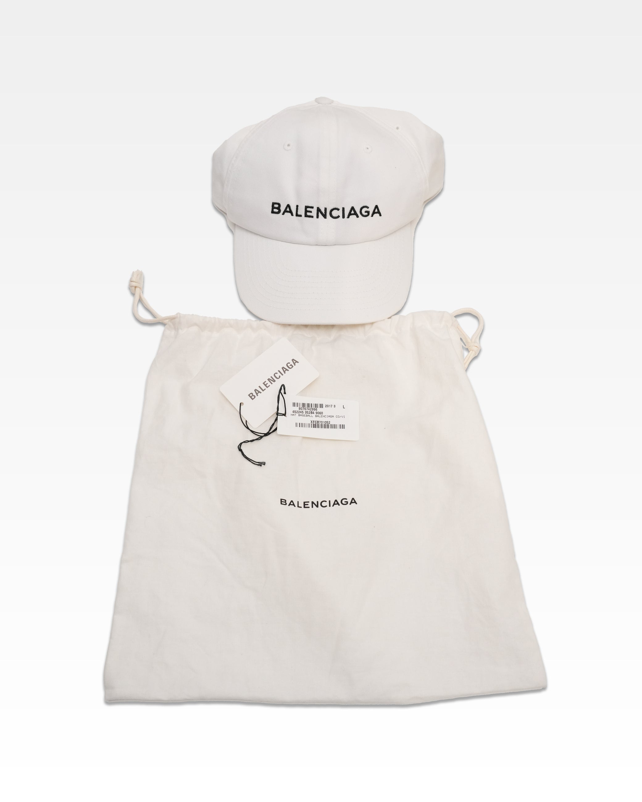 BALENCIAGA LOGO CAP COTTON WHITE – SIZE L/58 - IDWX