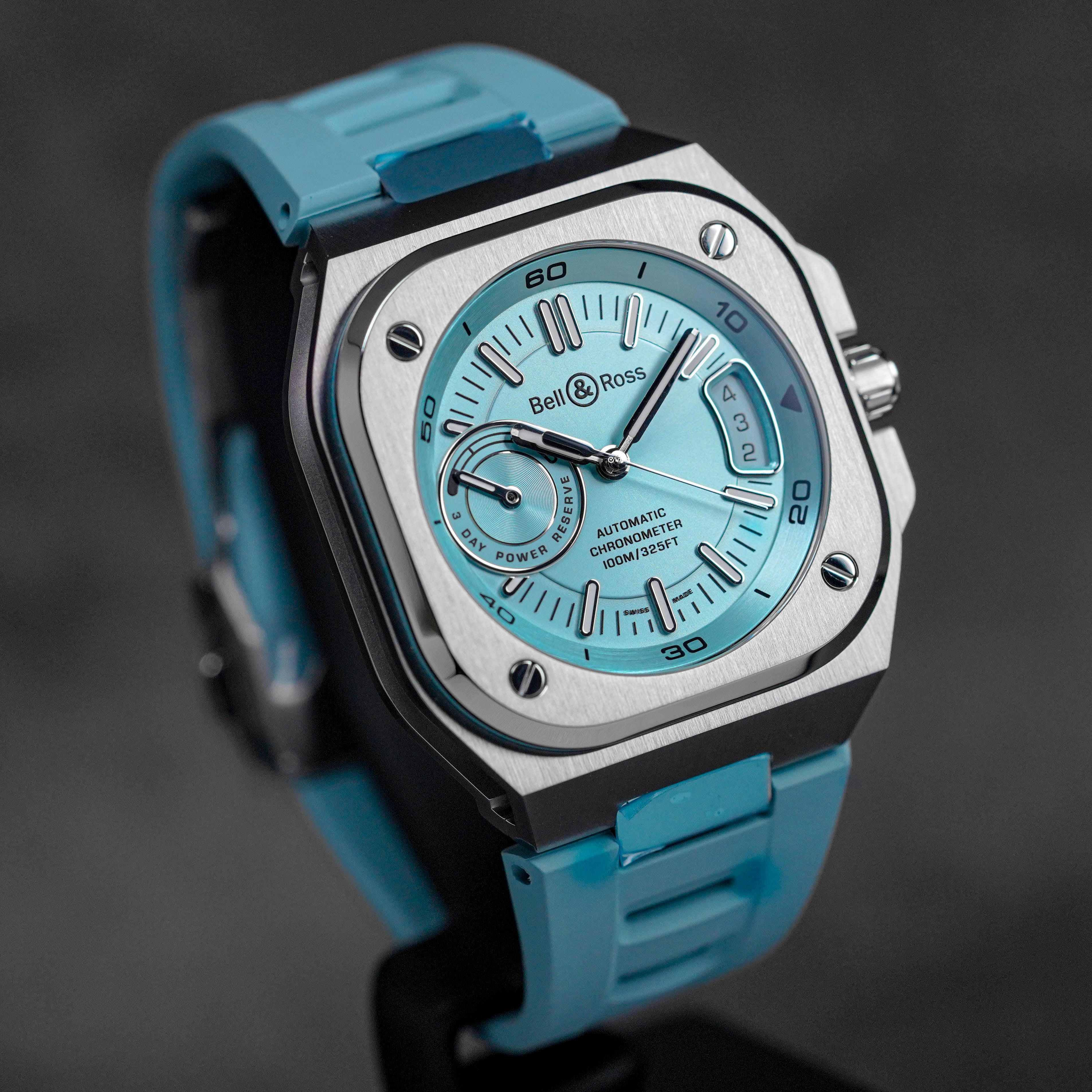 BR-X5 41MM ICE BLUE STEEL RUBBER STRAP (2024)