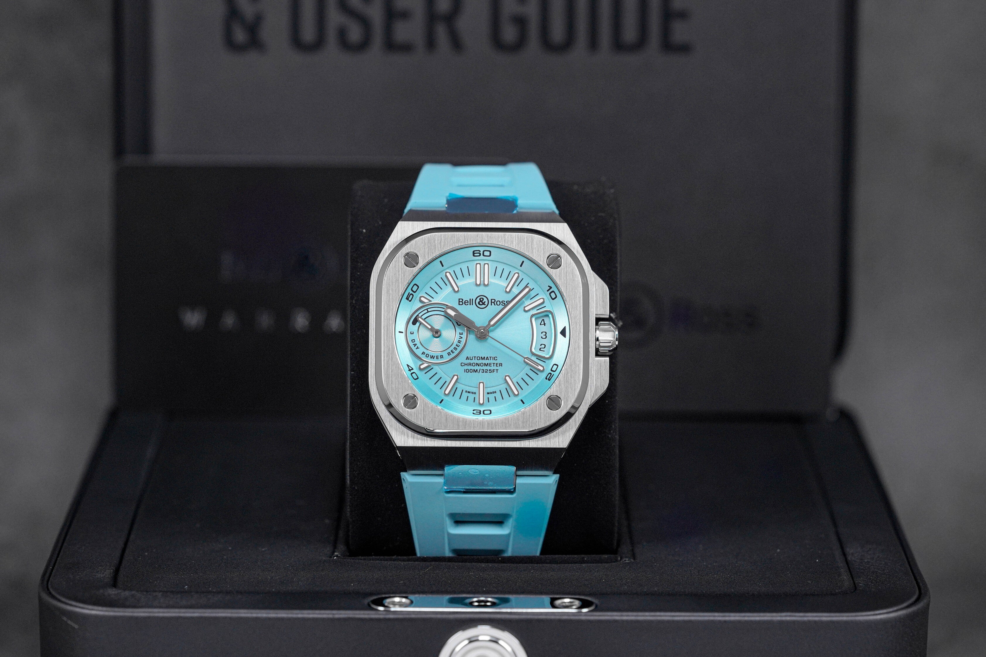 BR-X5 41MM ICE BLUE STEEL RUBBER STRAP (2024)