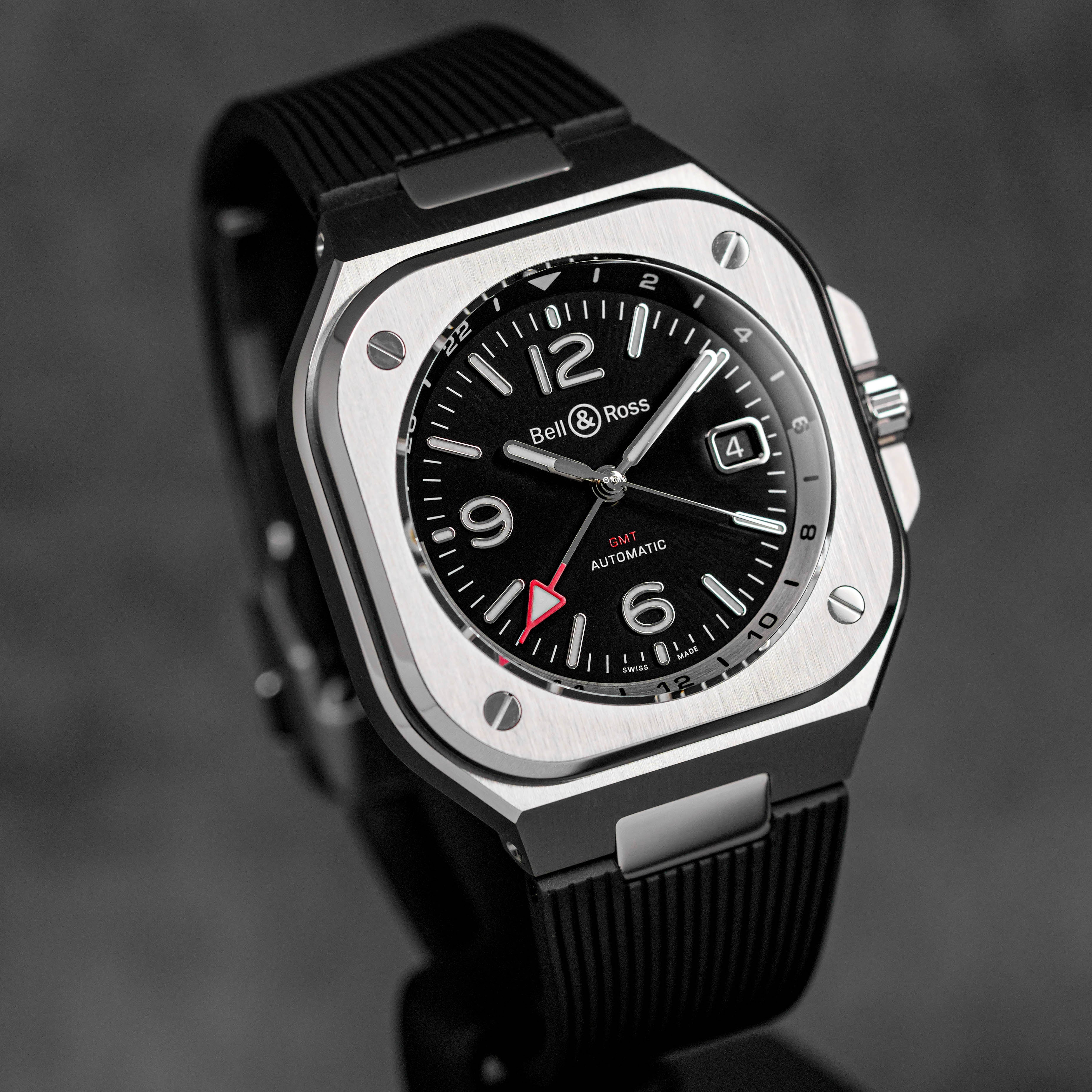 BR 05 GMT BLACK DIAL STEEL RUBBER STRAP (2024)