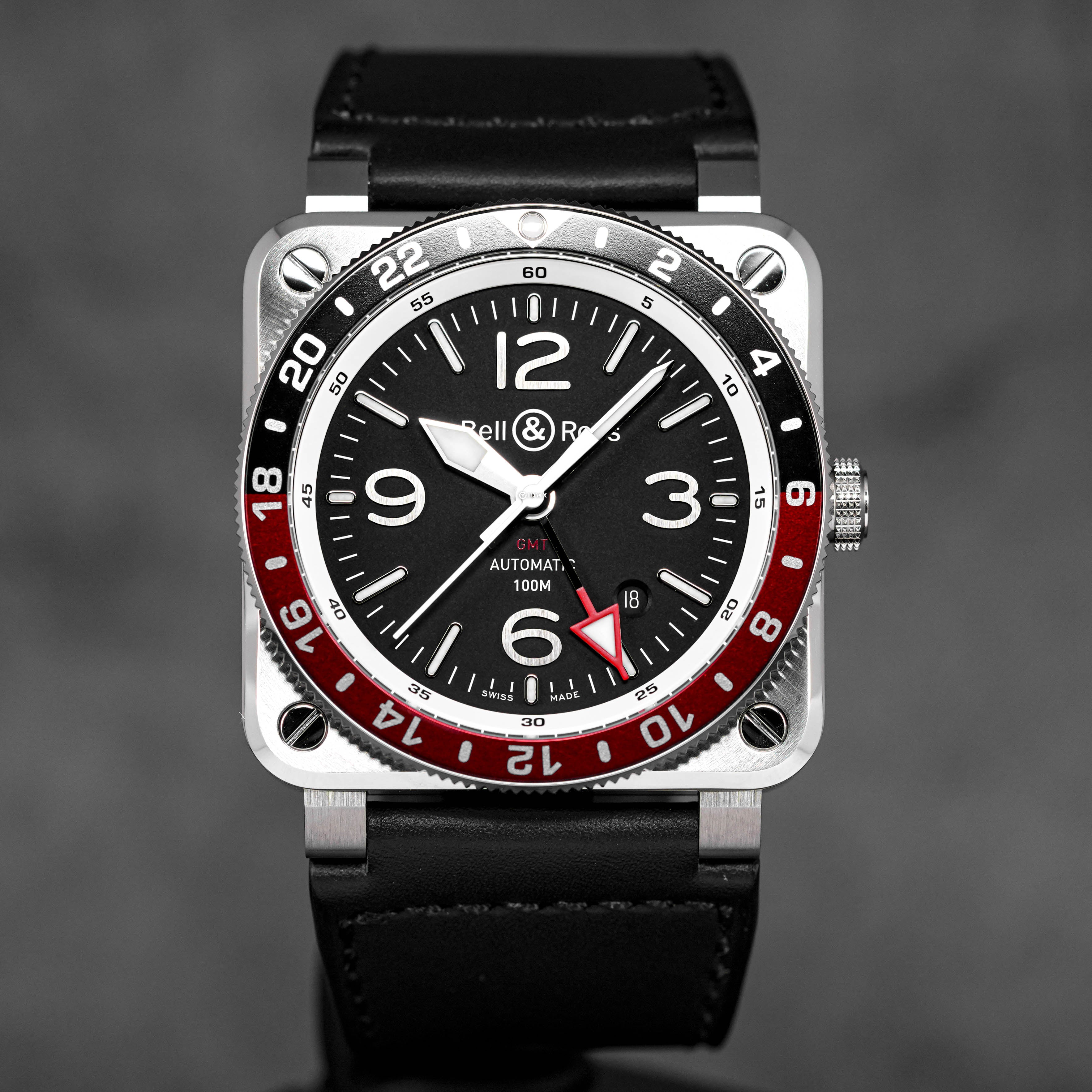 BELL ROSS BR03 93 42MM GMT COKE STEEL BLACK DIAL 2022 IDWX