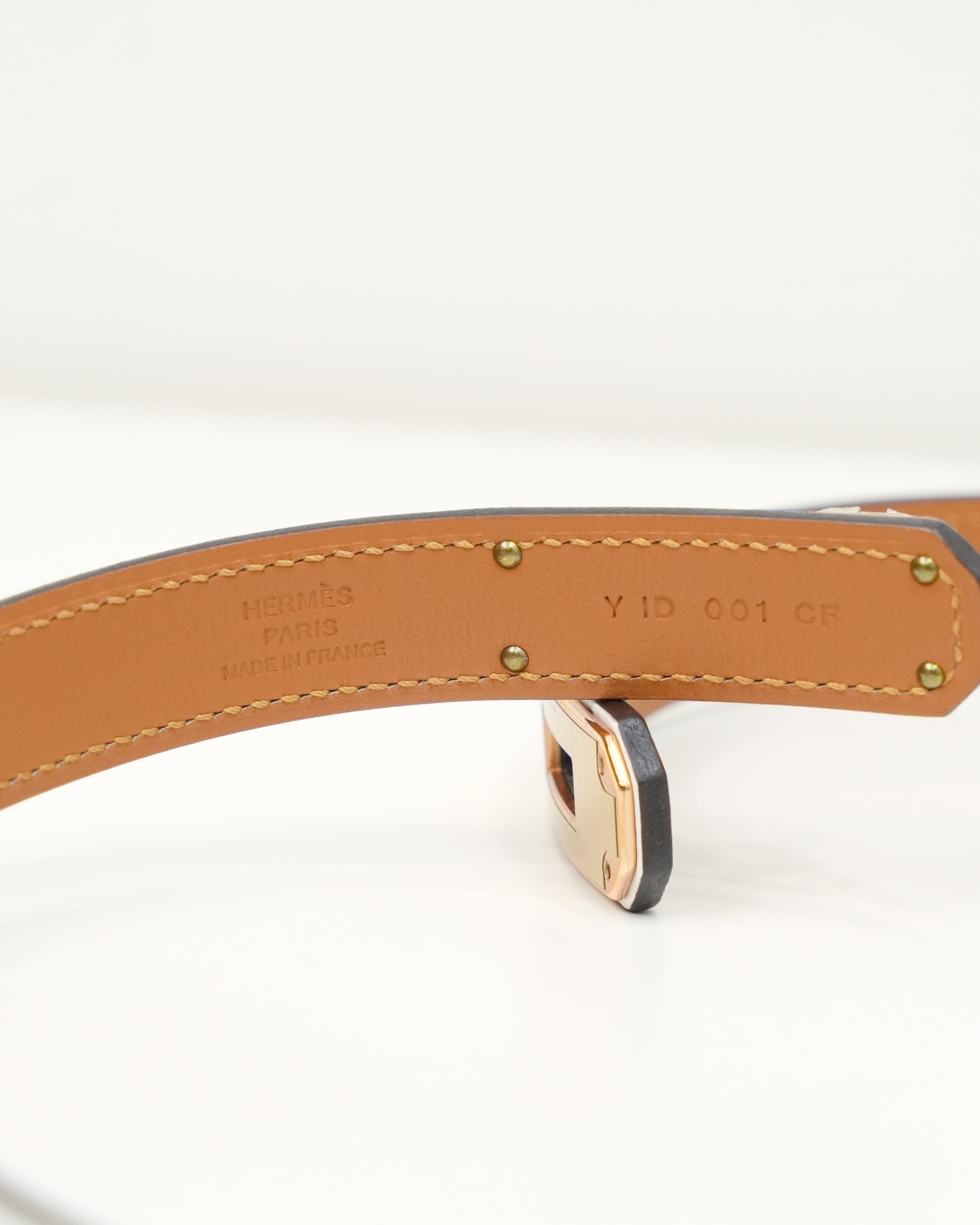 KELLY BELT WHITE EPSOM WITH GOLD HARDWARE
