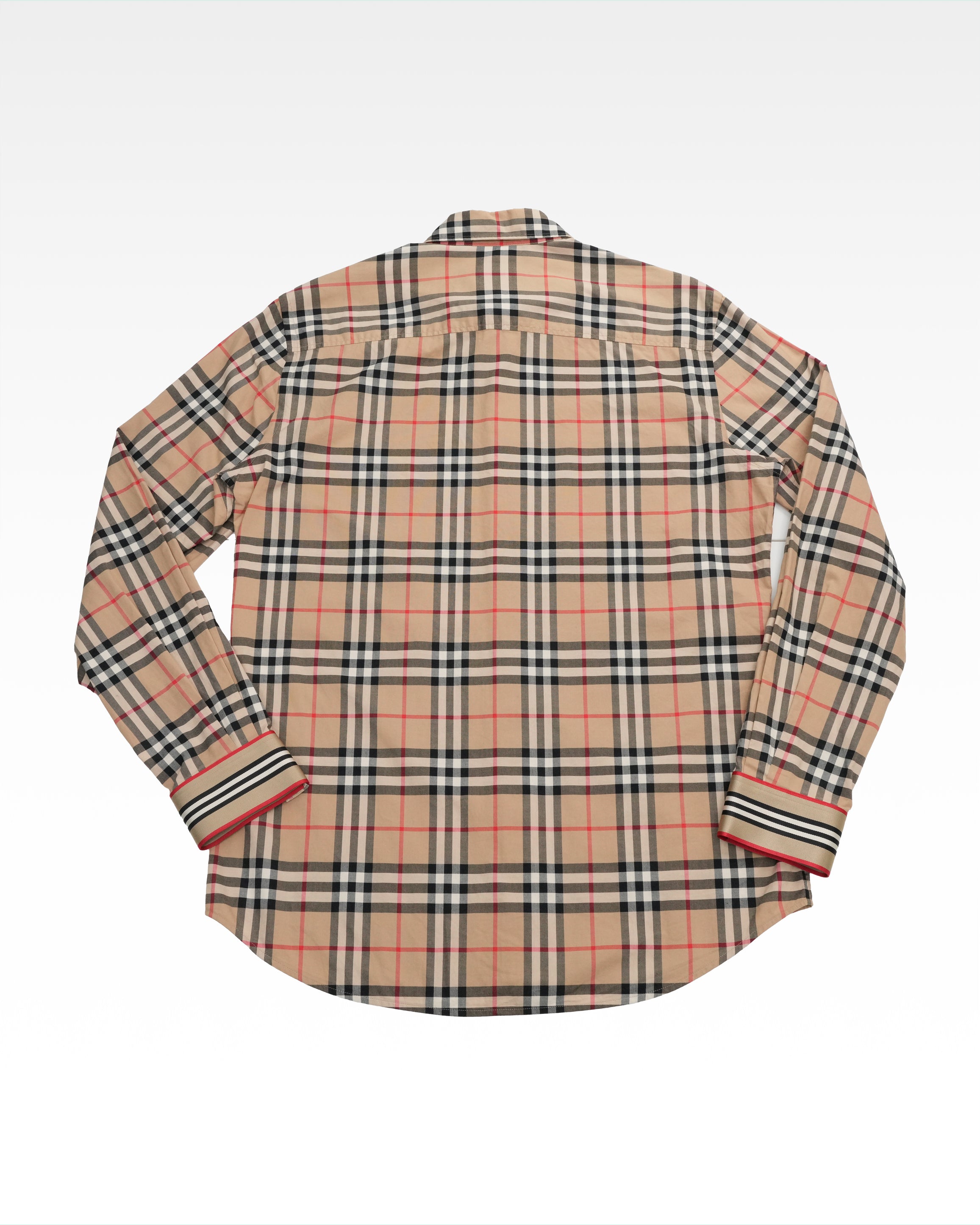 COTTON CHECKED SHIRT S BEIGE