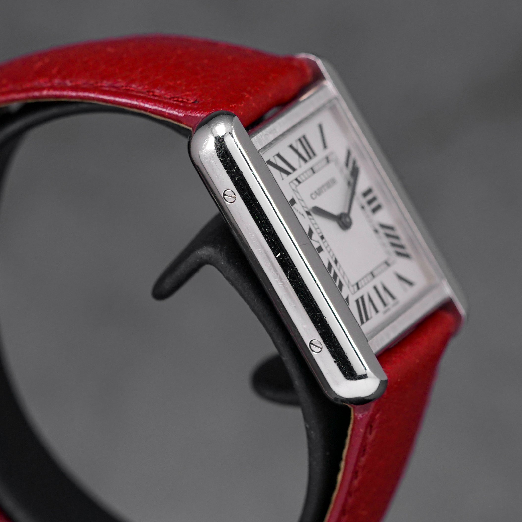 TANK SOLO SILVER DIAL RED LEATHER STRAP (2020)