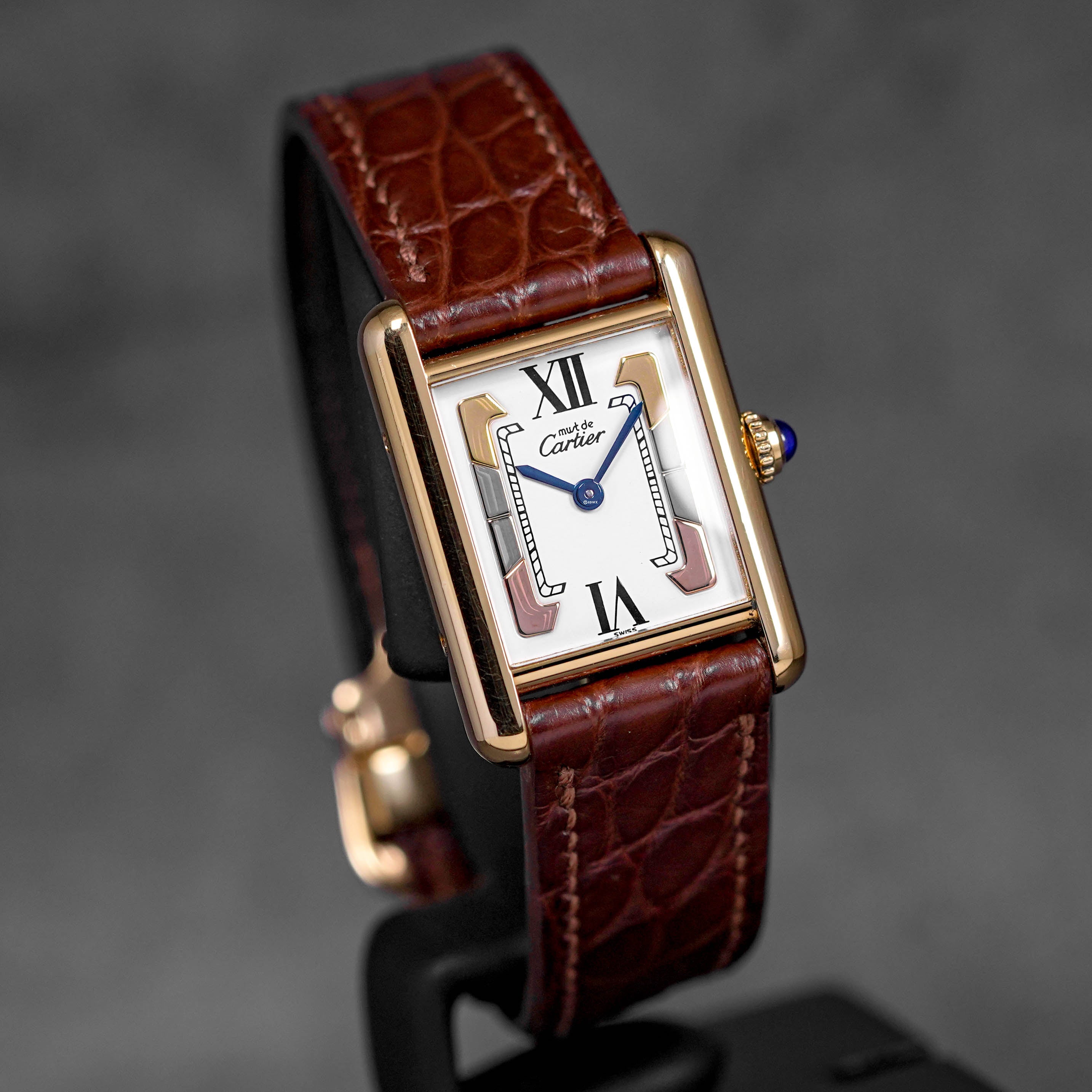 TANK MUST VERMEIL YELLOWGOLD SILVER ROMAN 'TRINITY' DIAL (WATCH ONLY)