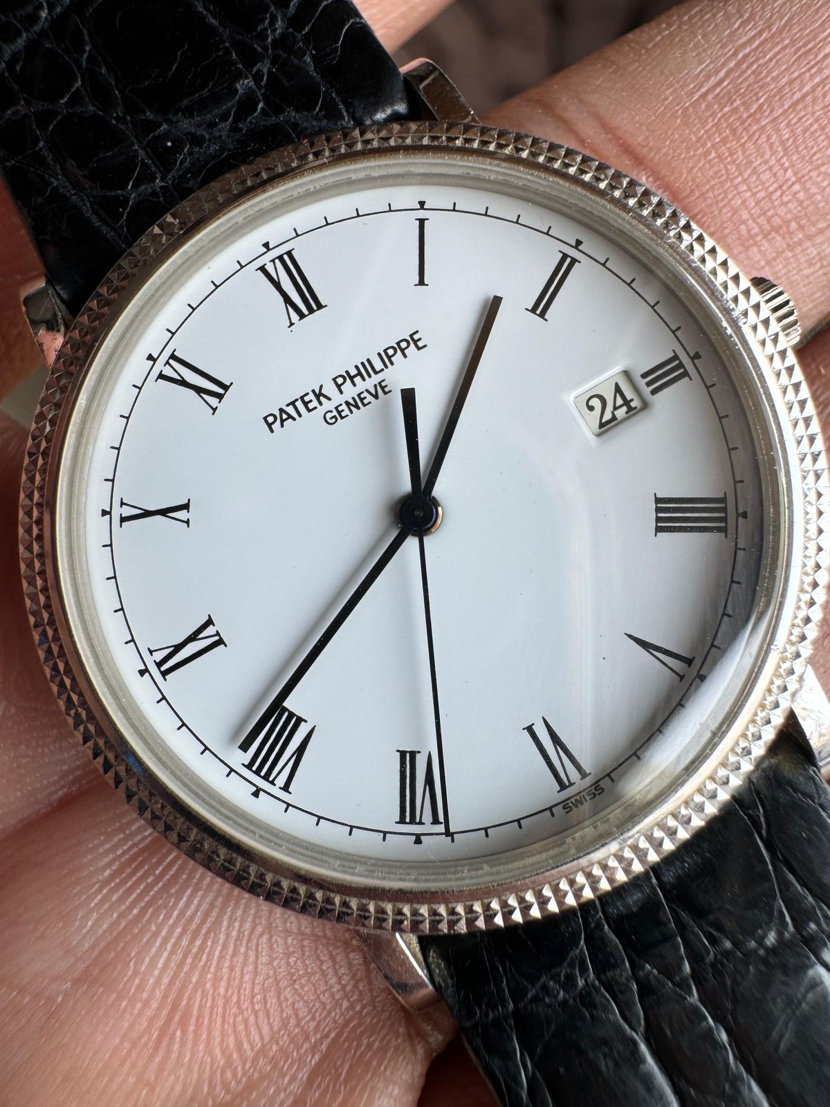 CALATRAVA 3944 WHITEGOLD WHITE ROMAN DIAL (WATCH ONLY)