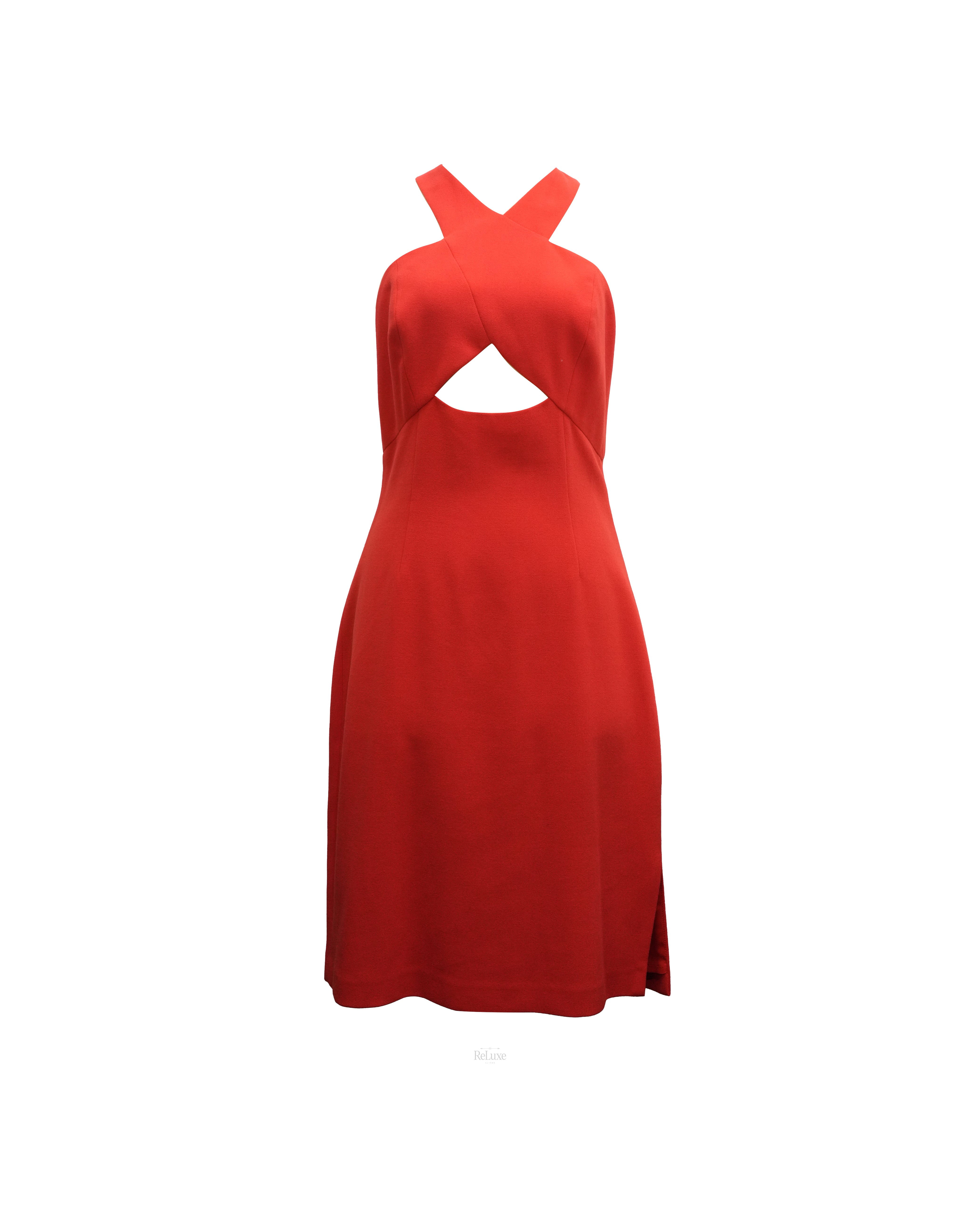 bcbg red cutout dress BCBGMAXAZRIA Cut Out Colorblock Gown in Rosso