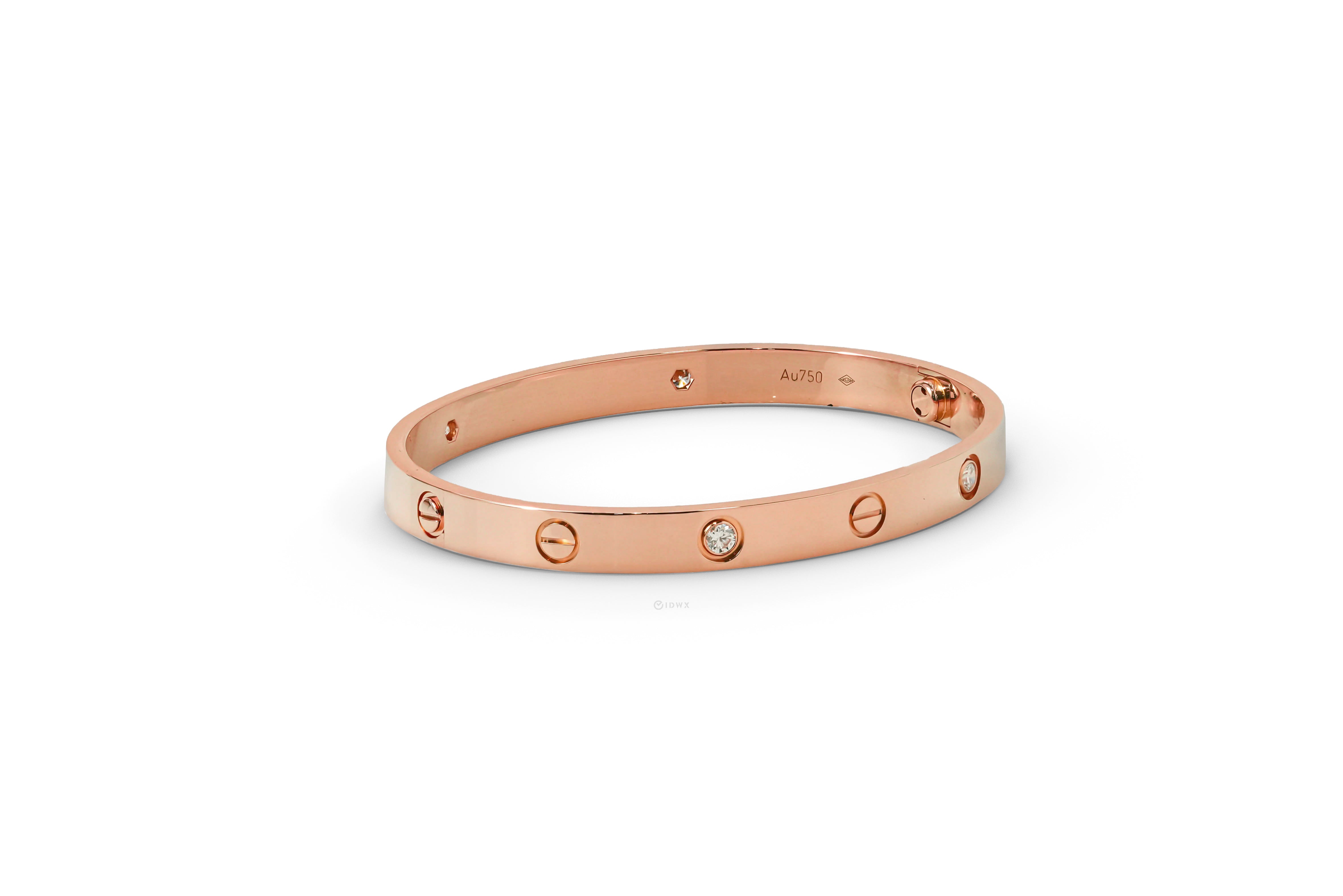 LOVE BRACELET ROSEGOLD WITH 4 BRILLIANT CUT DIAMONDS (2015)