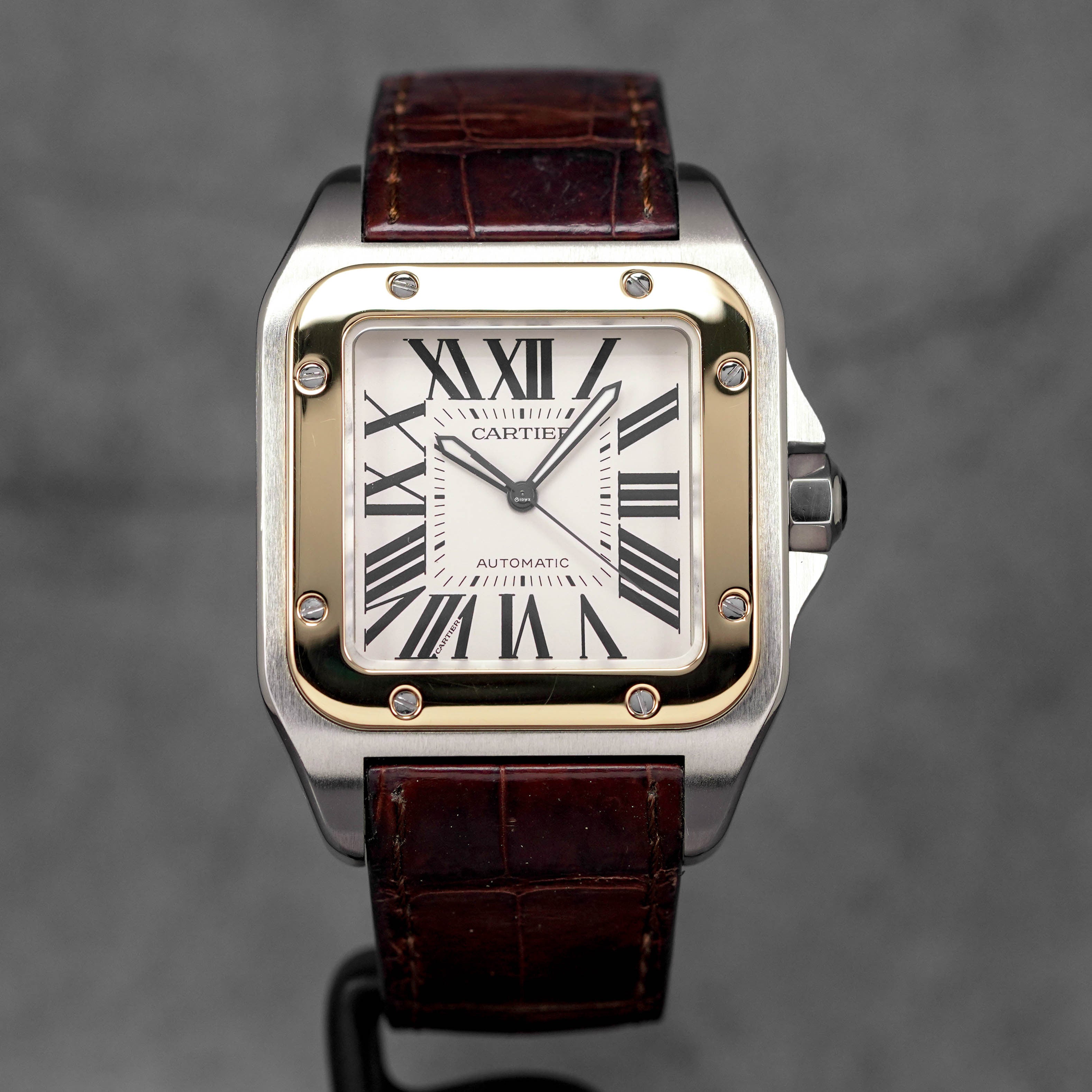 CARTIER SANTOS 100 XL TWOTONE YELLOWGOLD WHITE DIAL (WATCH BOX